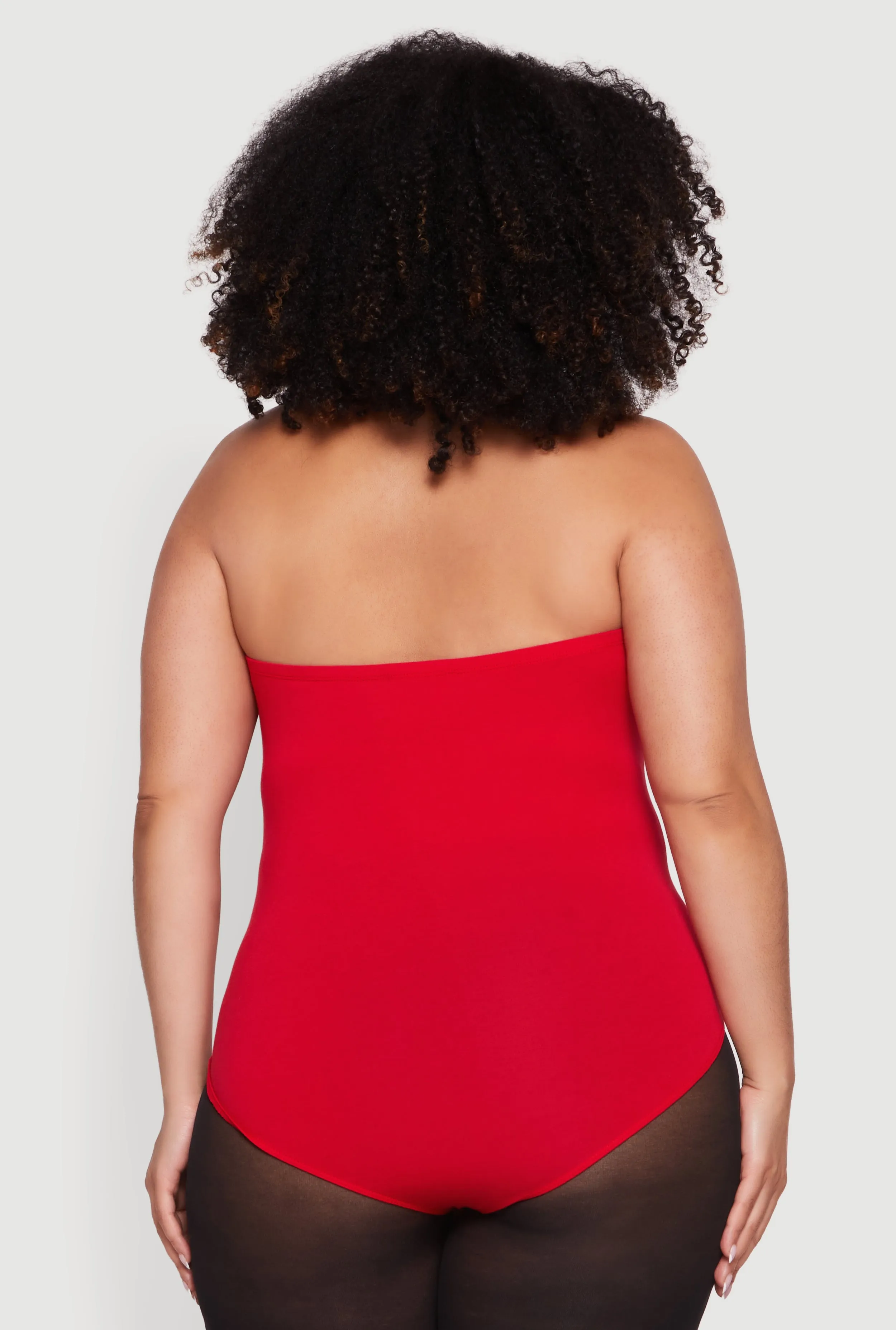 Plus Size Solid Halter Neck Bodysuit sold by Rainbow product image thumbnail 5