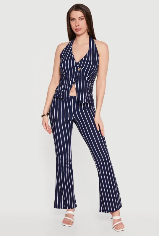 Striped Pull On Flare Pants made by Rainbow