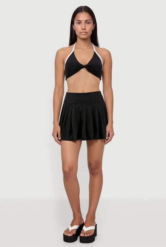 High Waisted Pleated Mini Tennis Skirt made by Rainbow