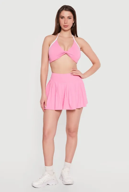 High Waisted Pleated Mini Tennis Skirt made by Rainbow
