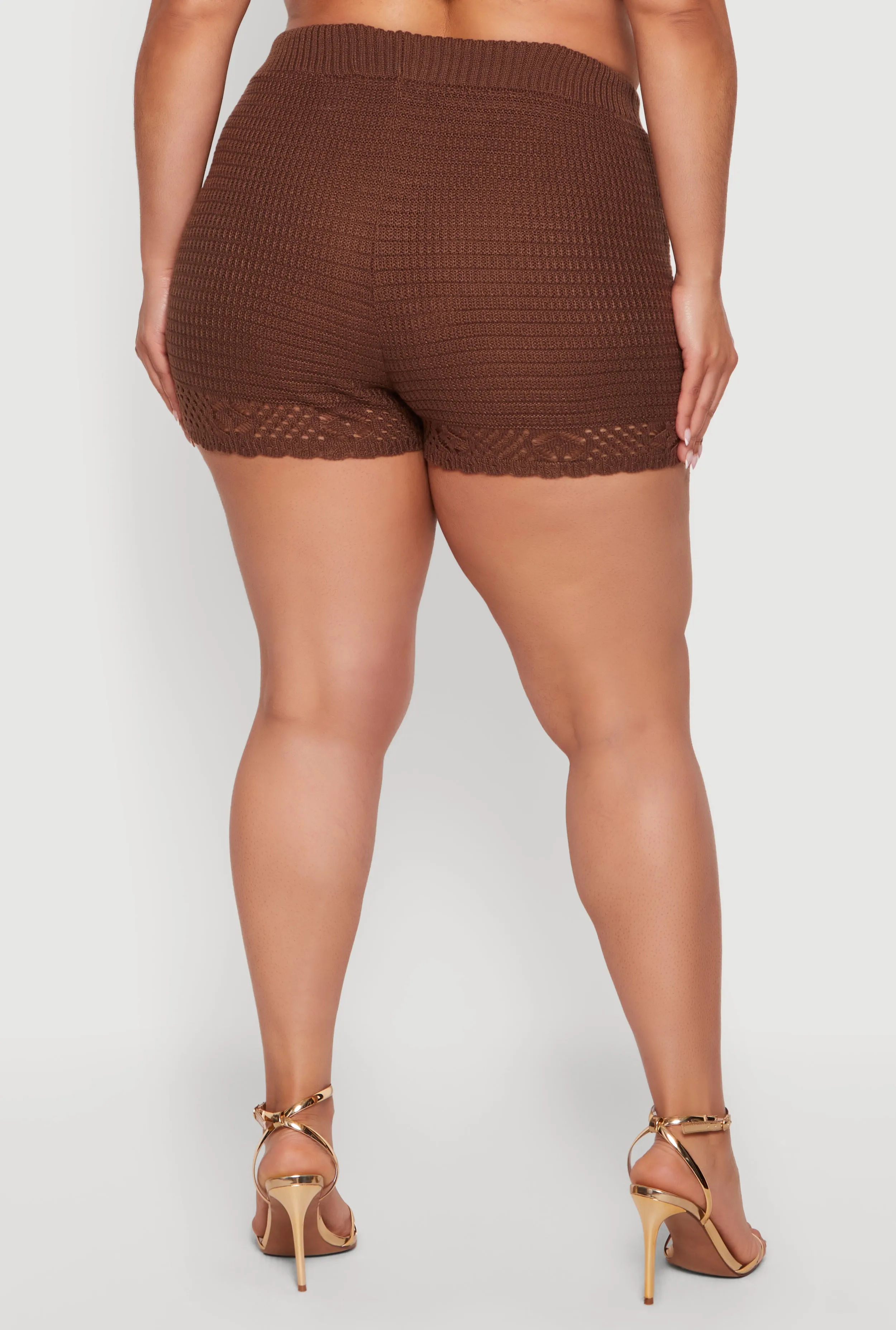 Plus Size Crochet High Waisted Drawstring Shorts sold by Rainbow product image thumbnail 5