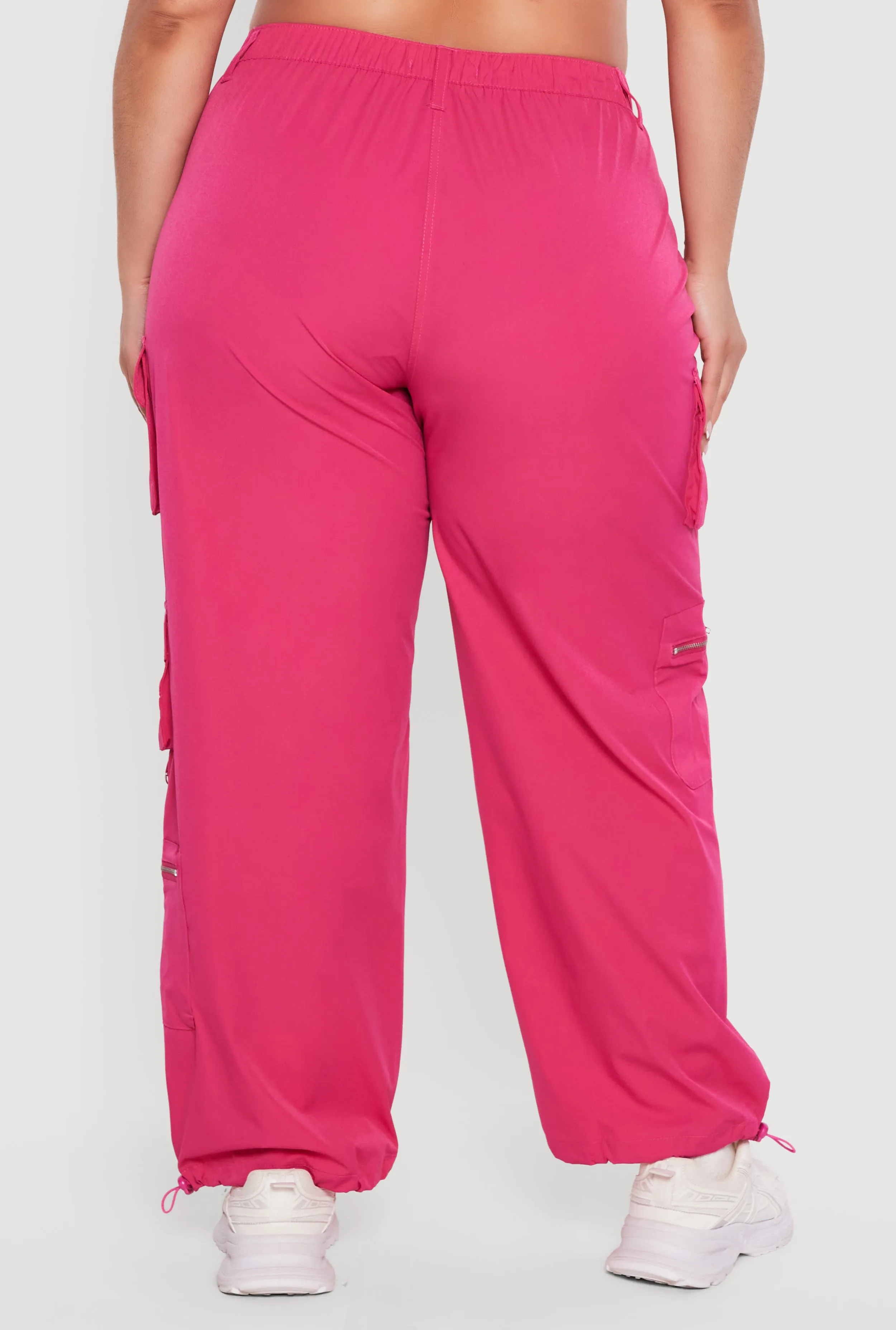 Plus Size Toggle Drawstring Hem Nylon Cargo Pants sold by Rainbow product image thumbnail 5