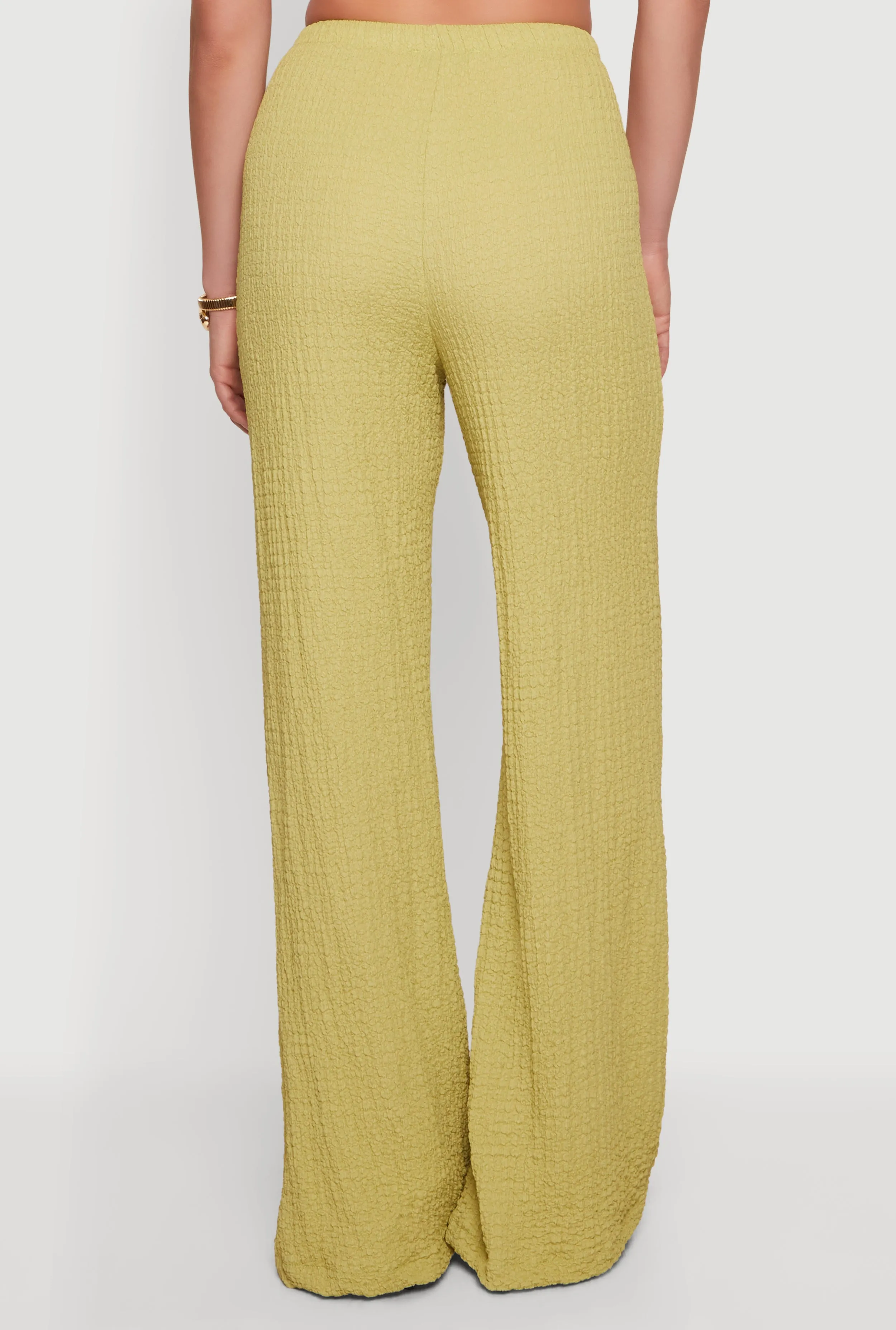 Textured Knit Drawstring High Waisted Pants sold by Rainbow product image thumbnail 5