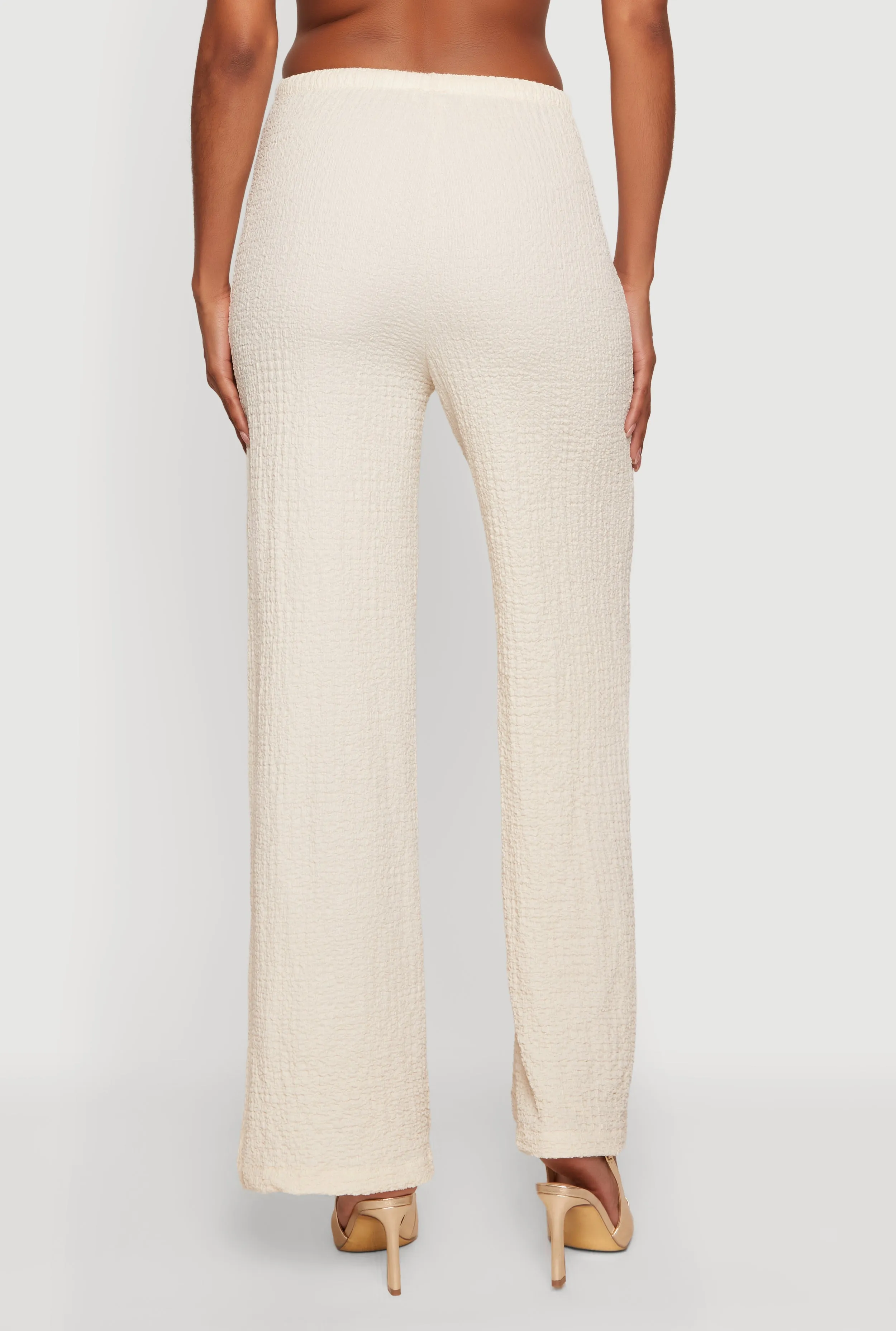 Textured Knit Drawstring High Waisted Pants sold by Rainbow product image thumbnail 5