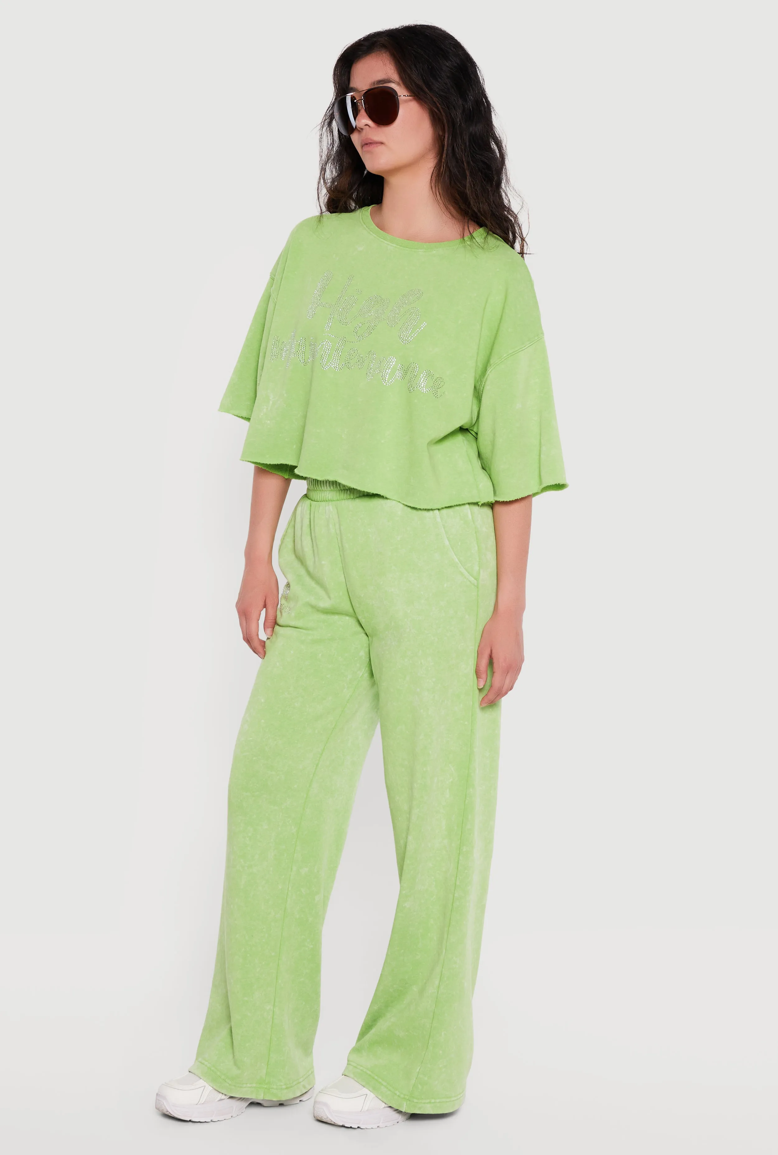 High Waisted Acid Wash Graphic Sweatpants sold by Rainbow product image thumbnail 2