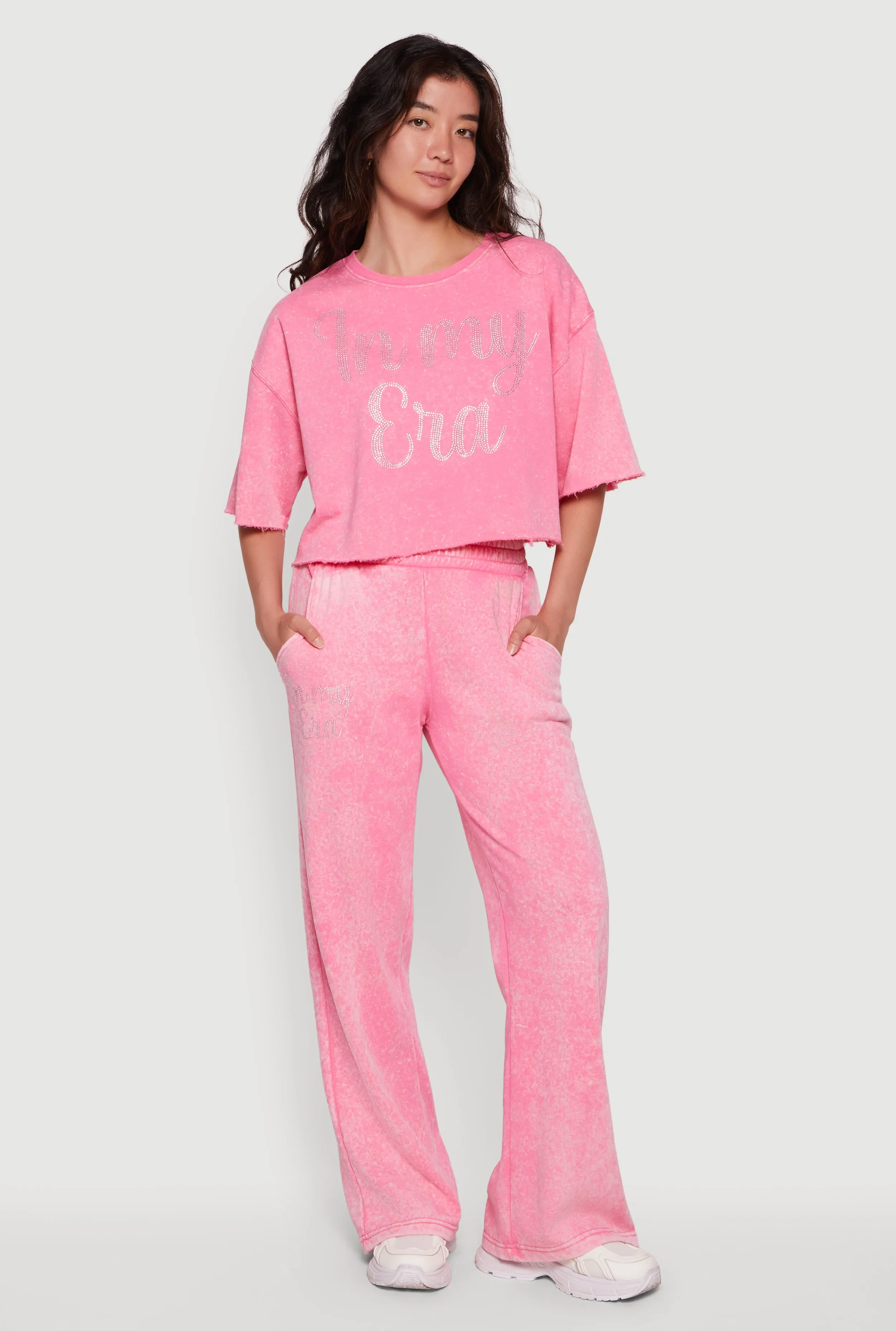 High Waisted Acid Wash Graphic Sweatpants sold by Rainbow