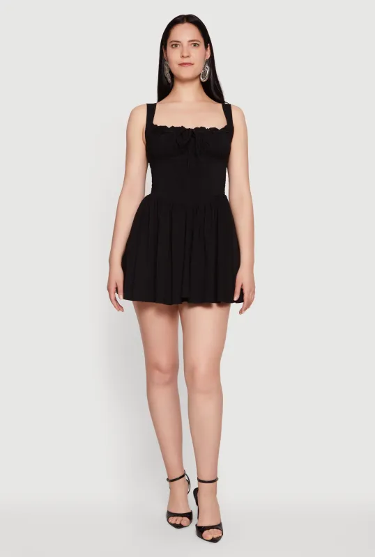 Tie Front Corset Skater Dress made by Rainbow