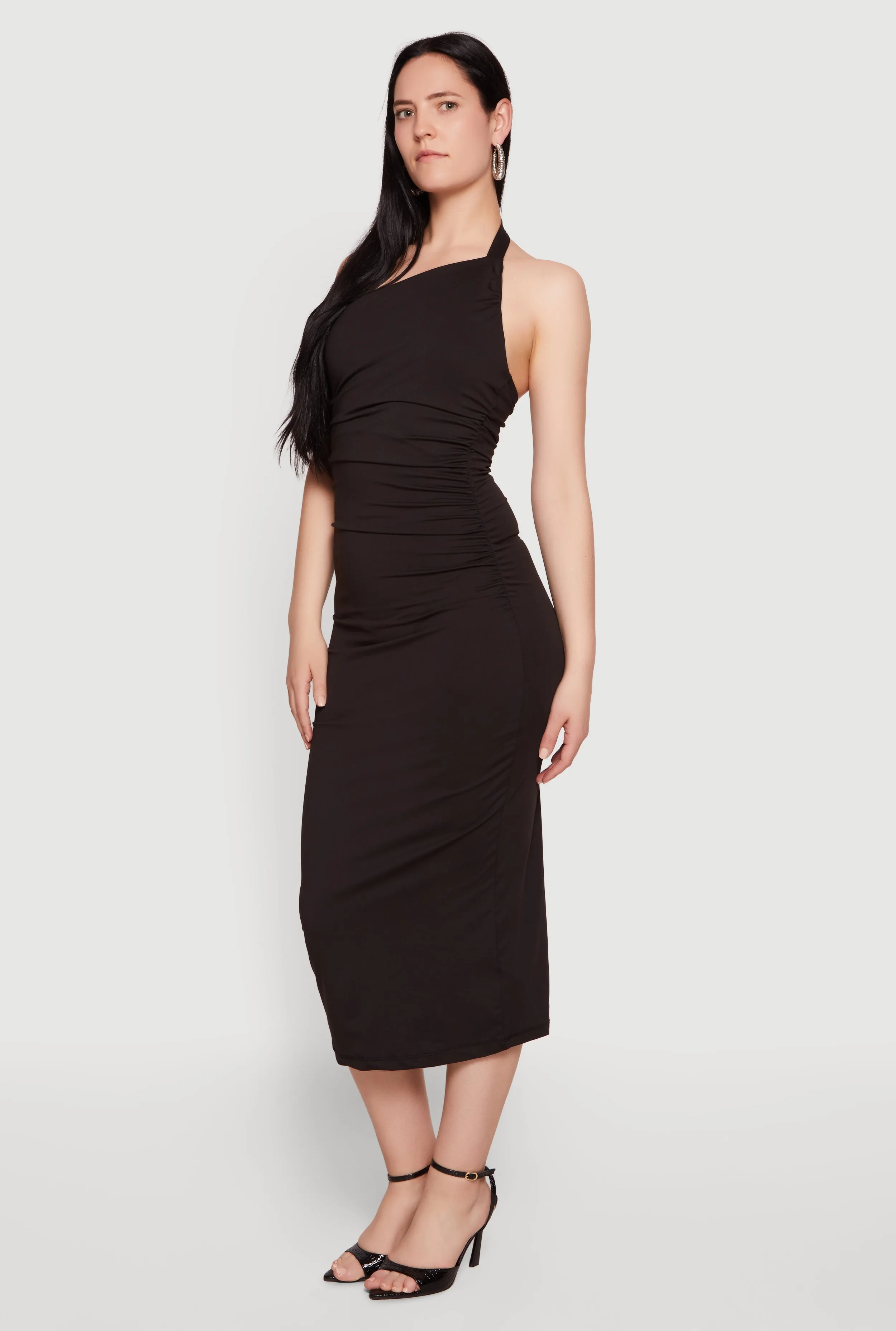 Buckle Detail Asymmetrical Halter Midi Dress sold by Rainbow product image thumbnail 2