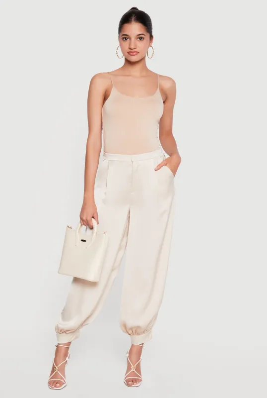 Satin Tapered Leg Harem Pants made by Rainbow