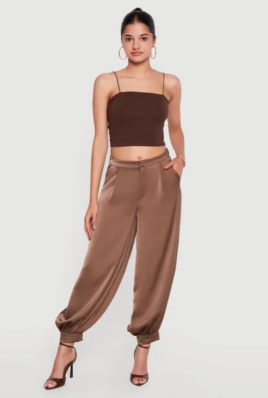 Satin Tapered Leg Harem Pants made by Rainbow