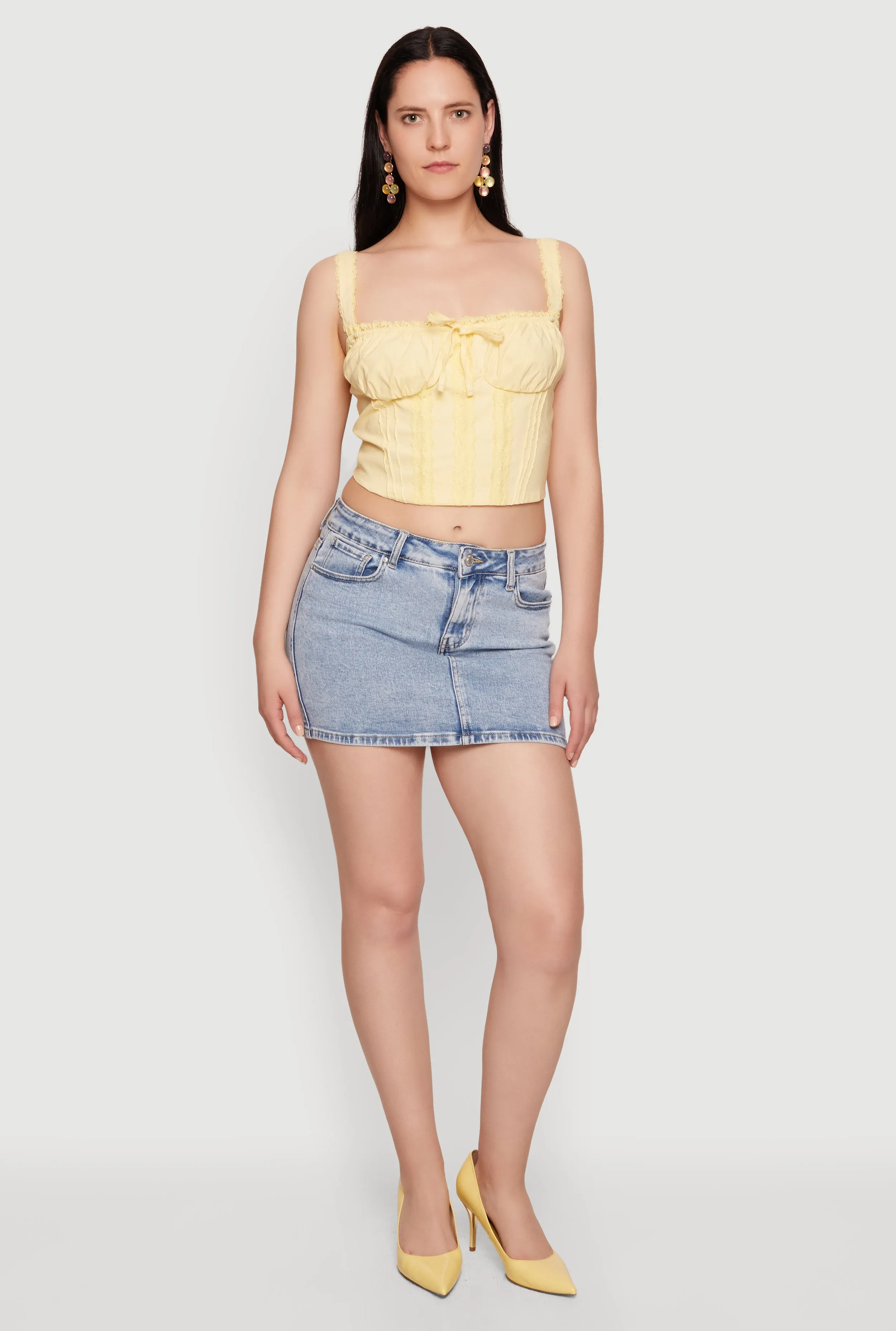 Lace Trim Milkmaid Bustier Crop Top sold by Rainbow product image thumbnail 2