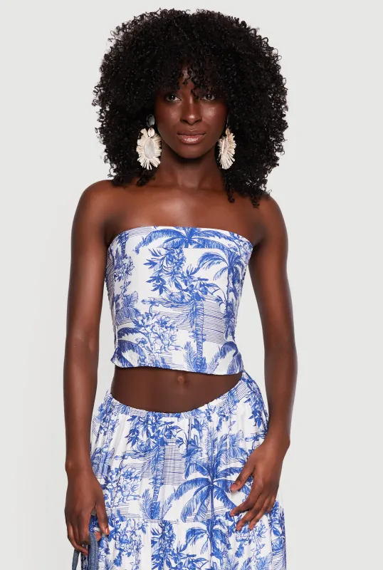 Tropical Toile de Jouy Tube Top made by Rainbow