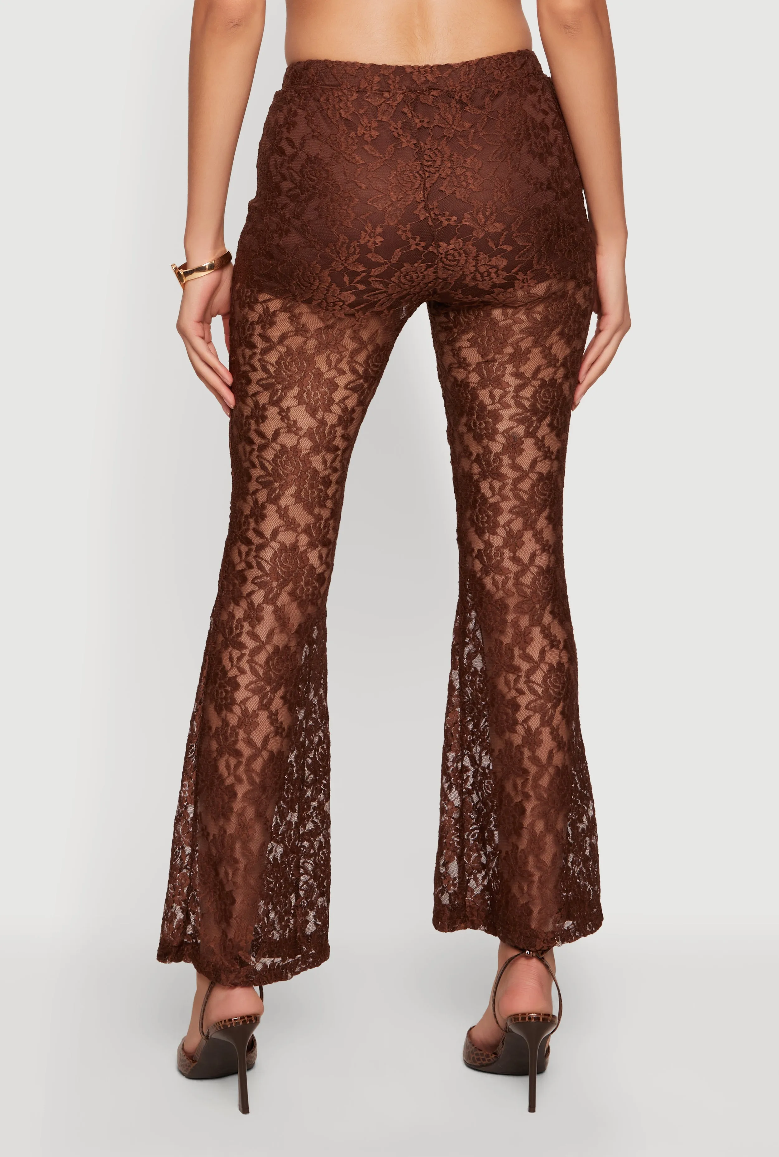 Floral Lace Flare Leg Casual Pants sold by Rainbow product image thumbnail 5