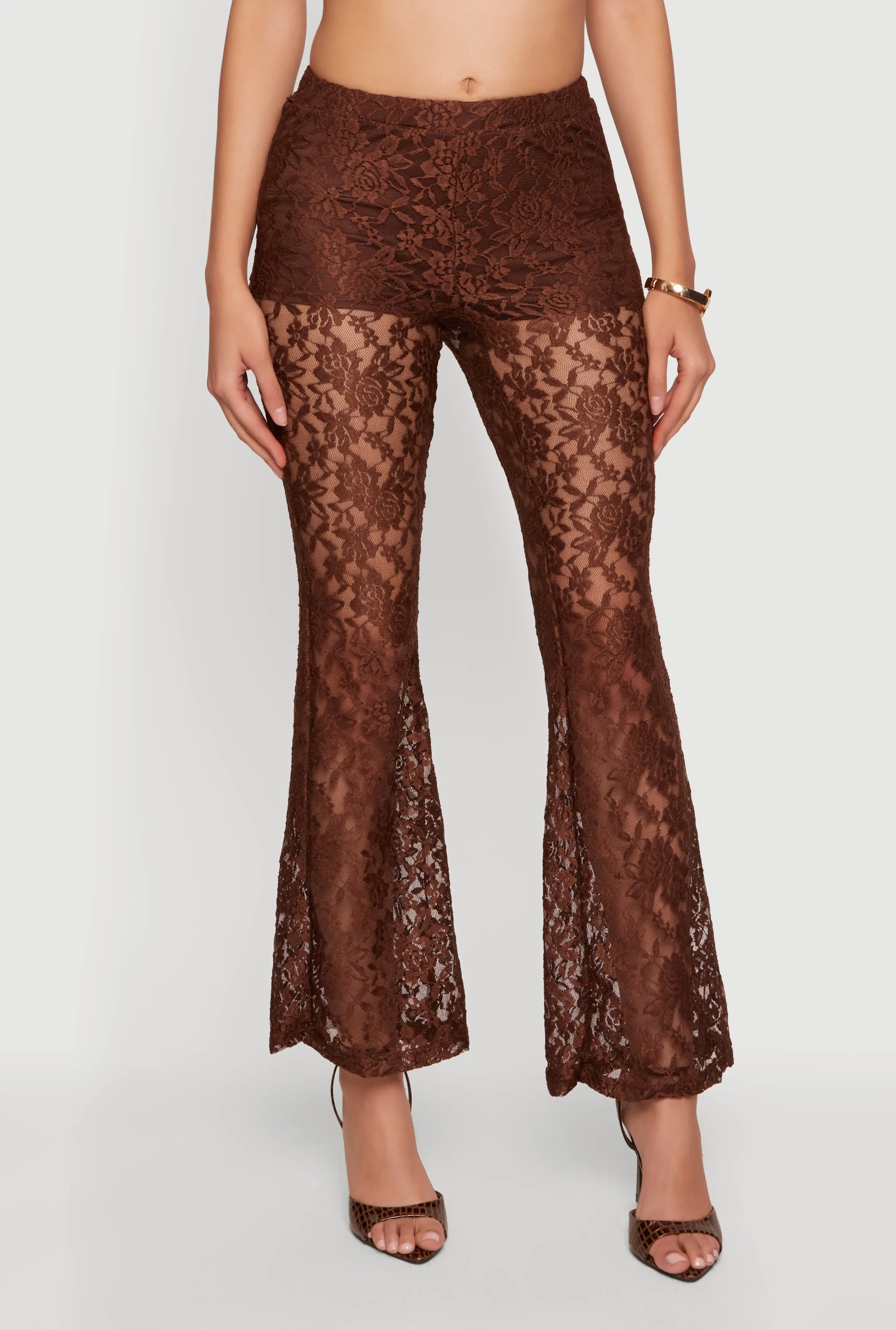 Floral Lace Flare Leg Casual Pants sold by Rainbow product image thumbnail 3