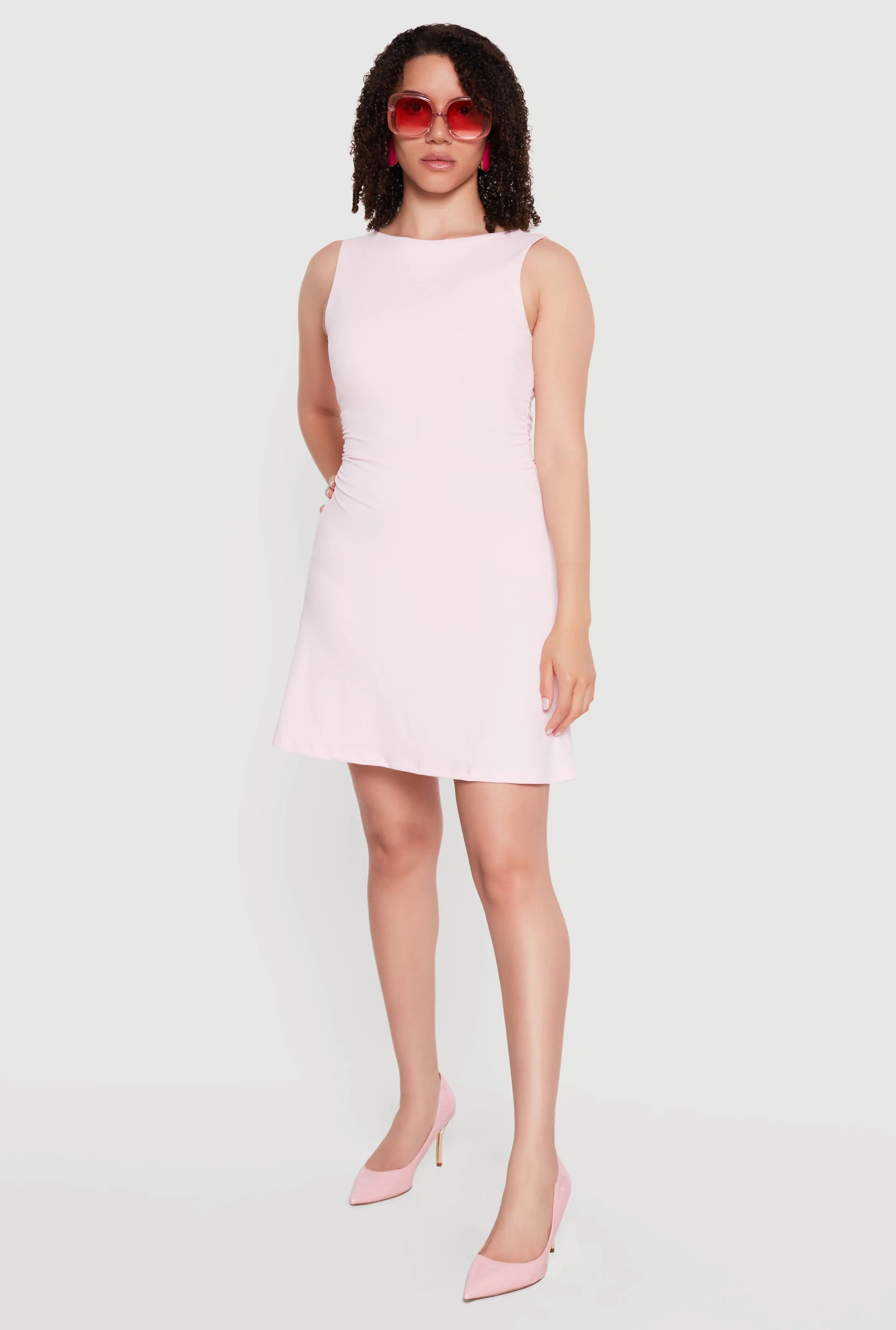 Ruched Side Boat Neck Mini Dress sold by Rainbow product image thumbnail 5