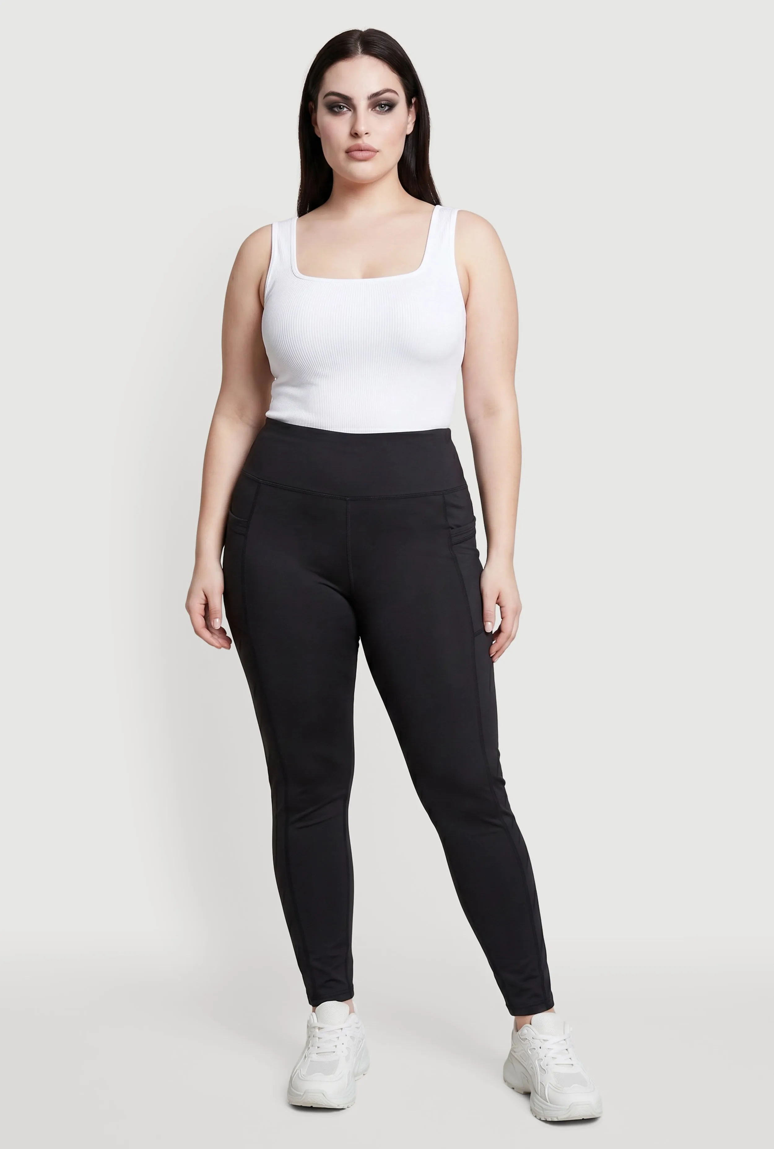Plus Size High Waist Leggings with Cell Phone Pockets sold by Rainbow