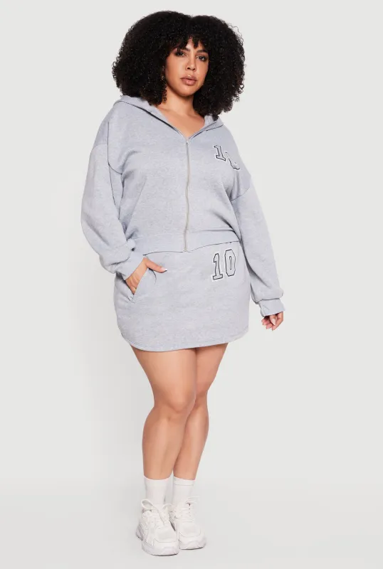 Plus Sized 10 Graphic Fleece Skirt with Shorts Lining made by Rainbow