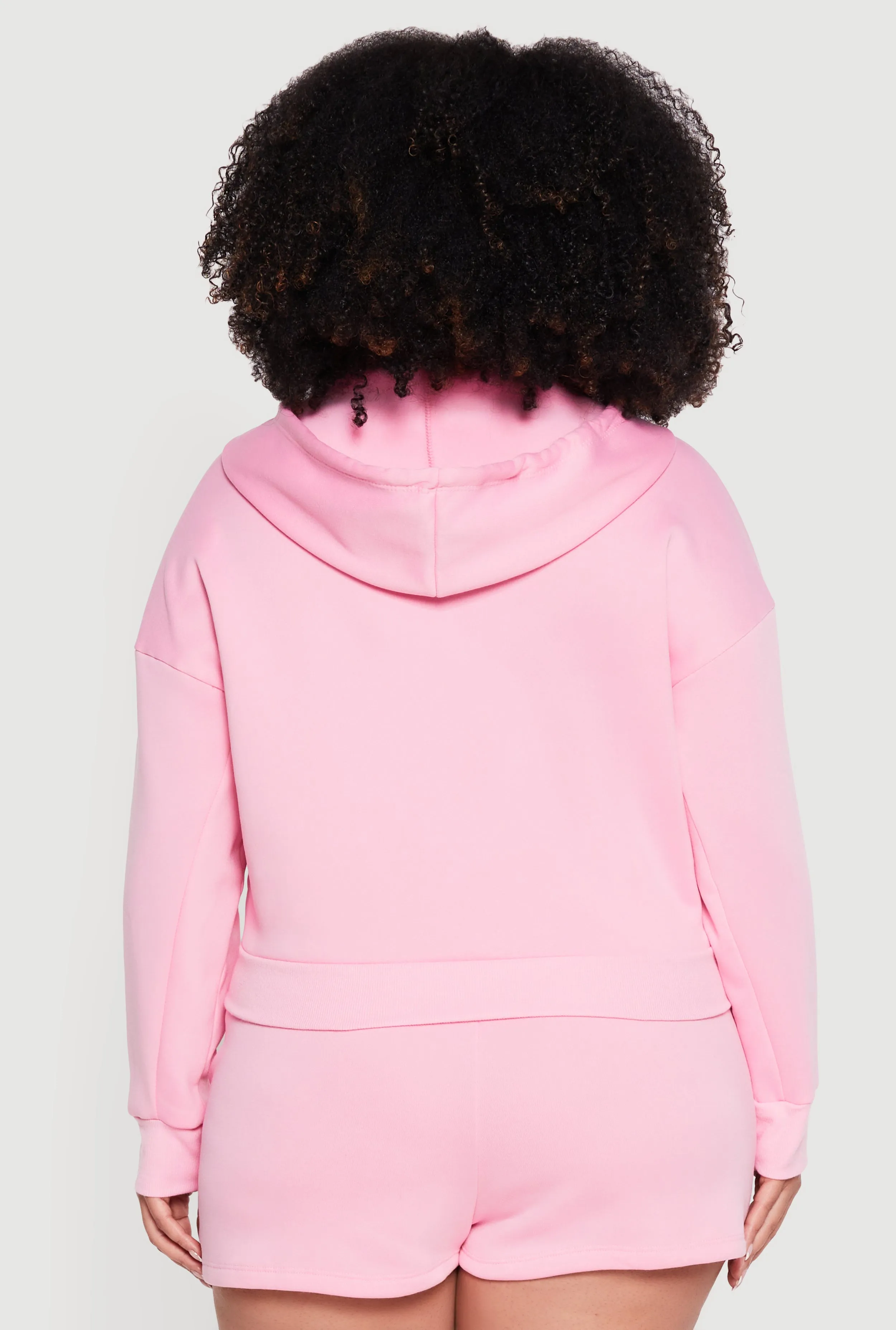 Plus Size Zip Front Fleece Lined Hooded Sweatshirt sold by Rainbow product image thumbnail 5
