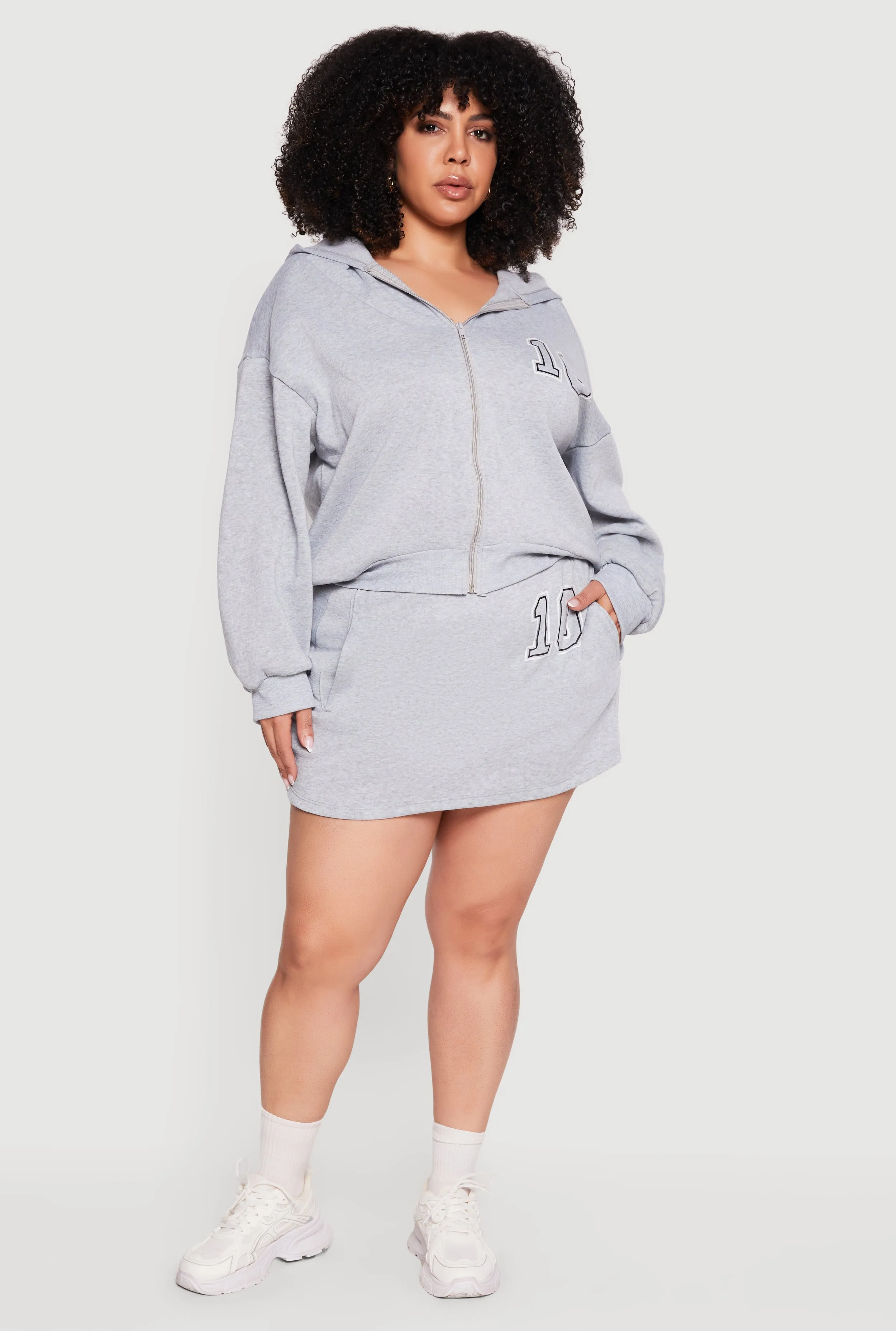 Plus Sized Oversized 10 Graphic Zip Front Hoodie sold by Rainbow product image thumbnail 2