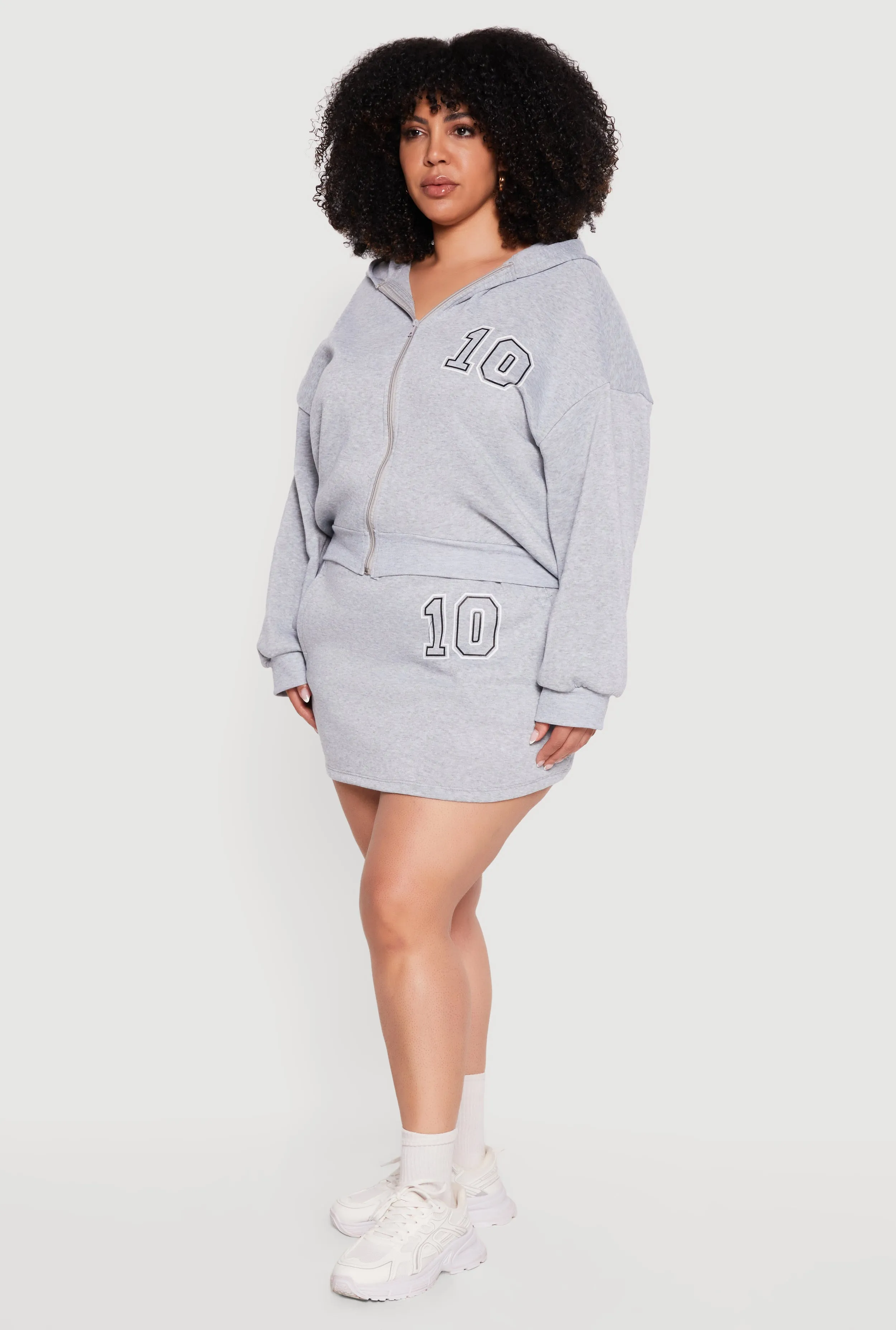 Plus Sized Oversized 10 Graphic Zip Front Hoodie sold by Rainbow product image thumbnail 3
