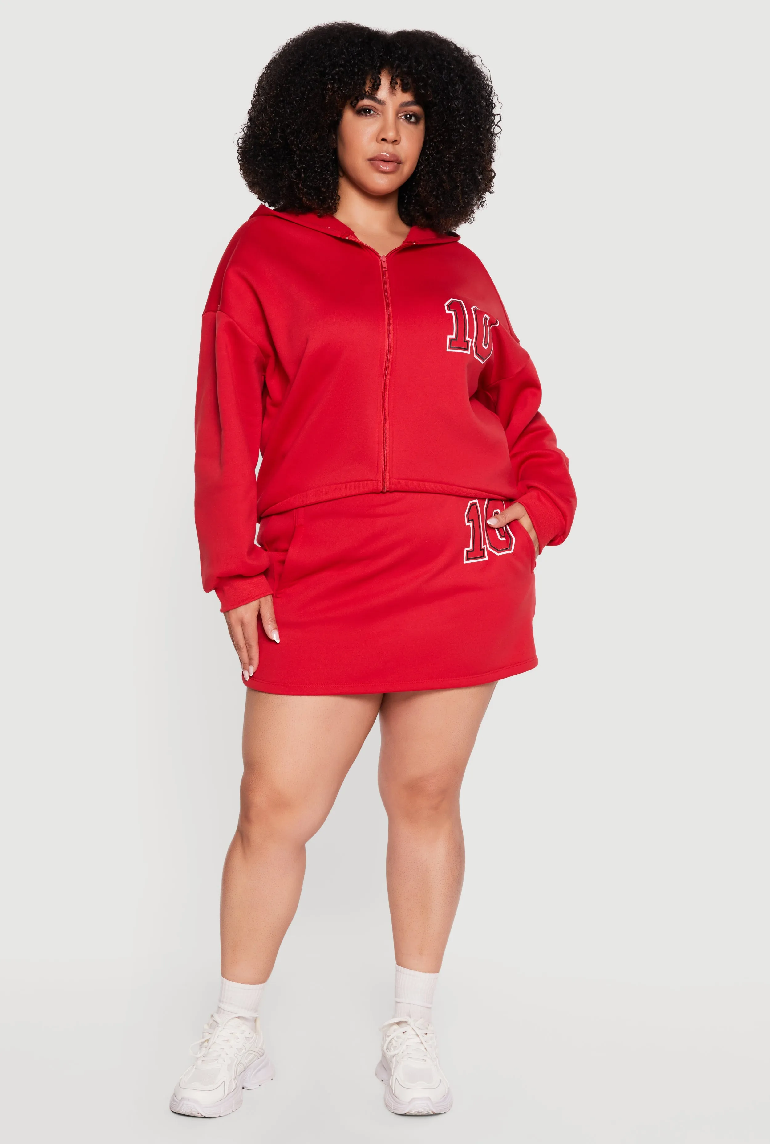 Plus Sized Oversized 10 Graphic Zip Front Hoodie sold by Rainbow product image thumbnail 2