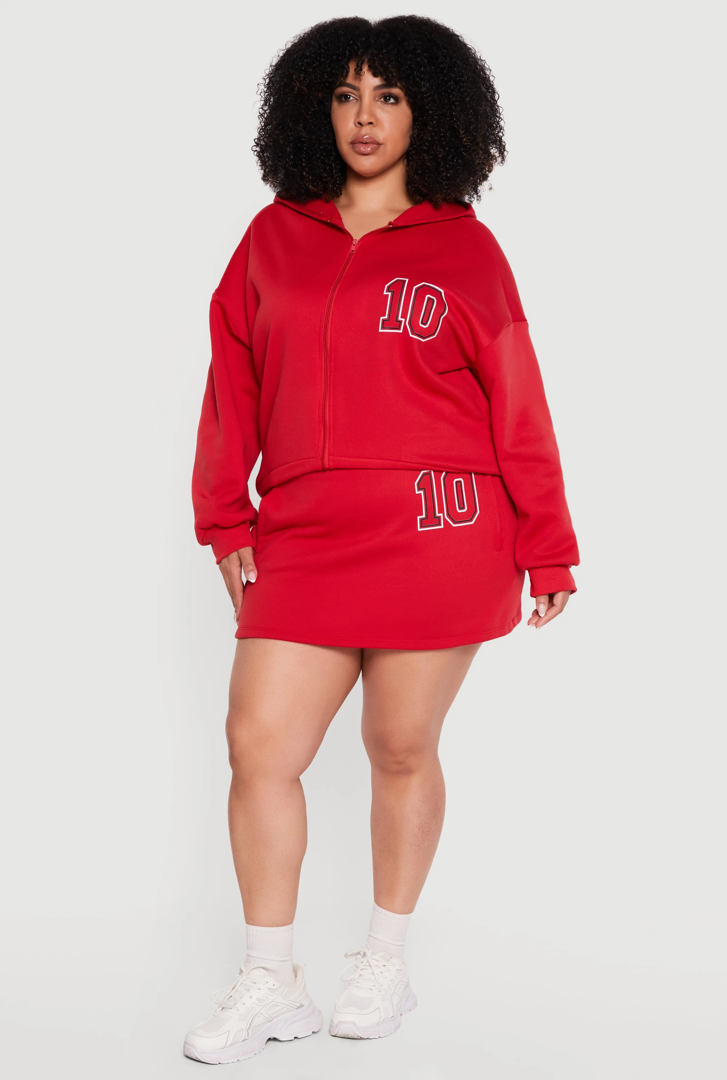 Plus Sized Oversized 10 Graphic Zip Front Hoodie sold by Rainbow product image thumbnail 3