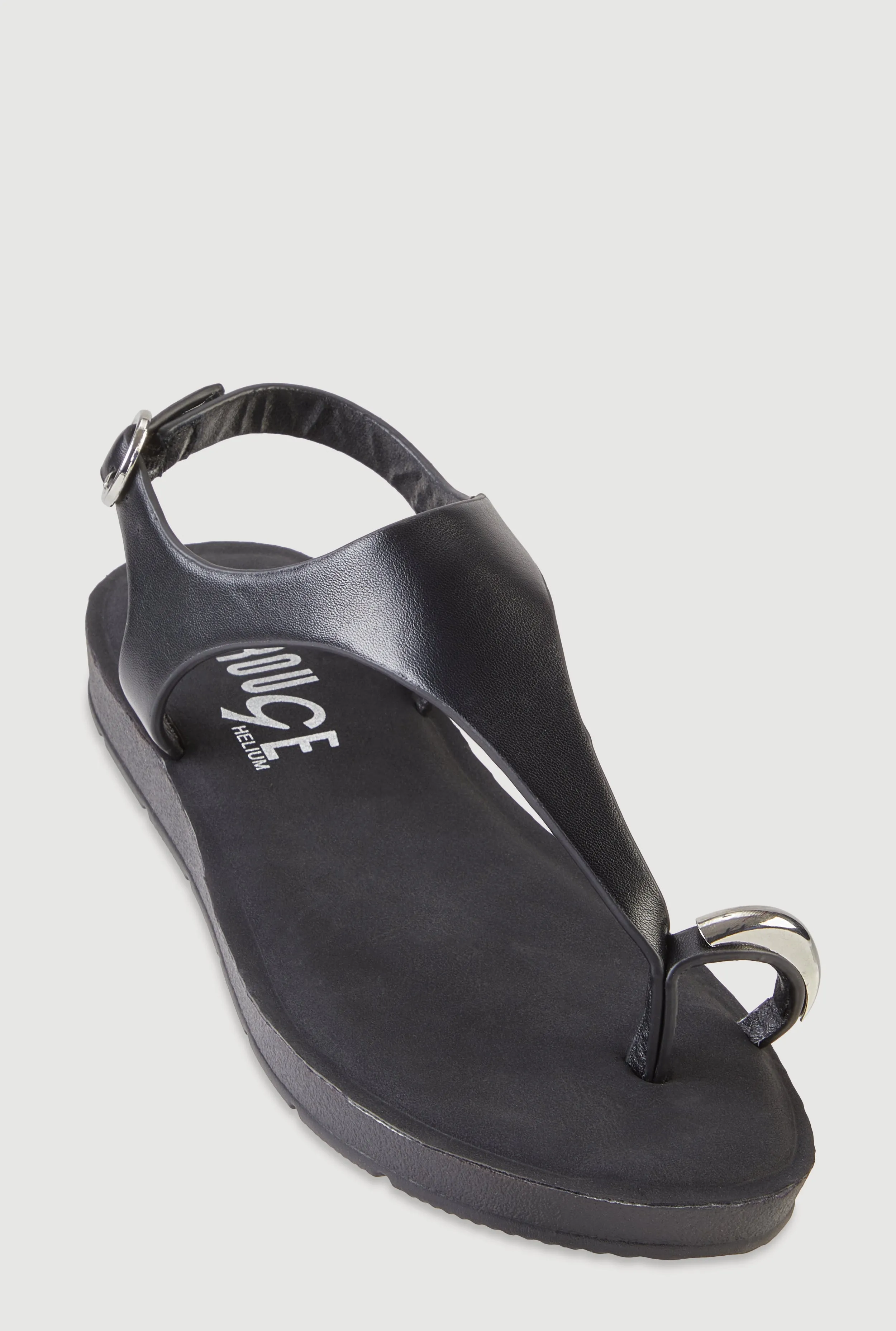 Metallic Detail Toe Loop Ankle Strap Sandals sold by Rainbow