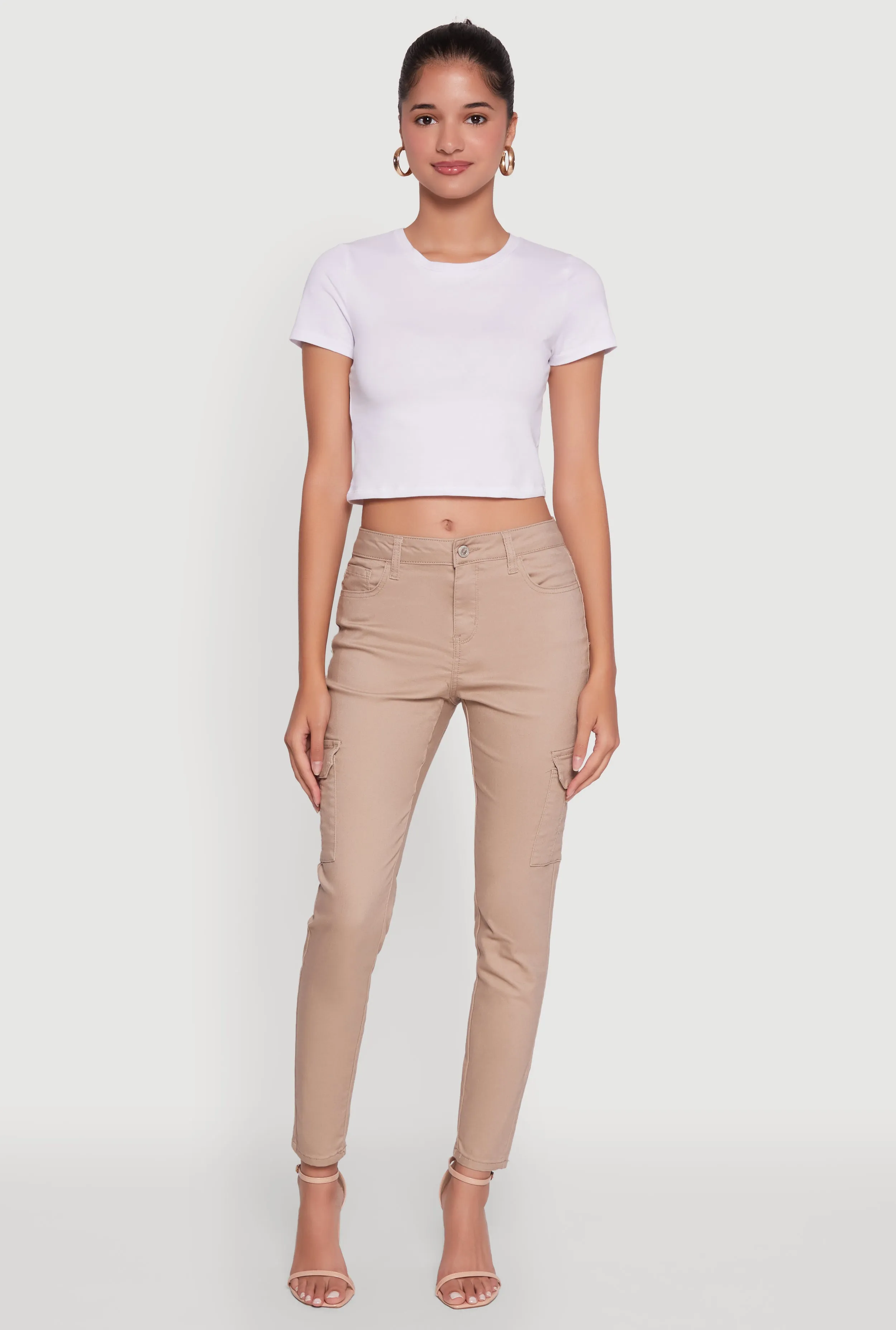 WAX Twill Cargo Pocket Skinny Pants sold by Rainbow