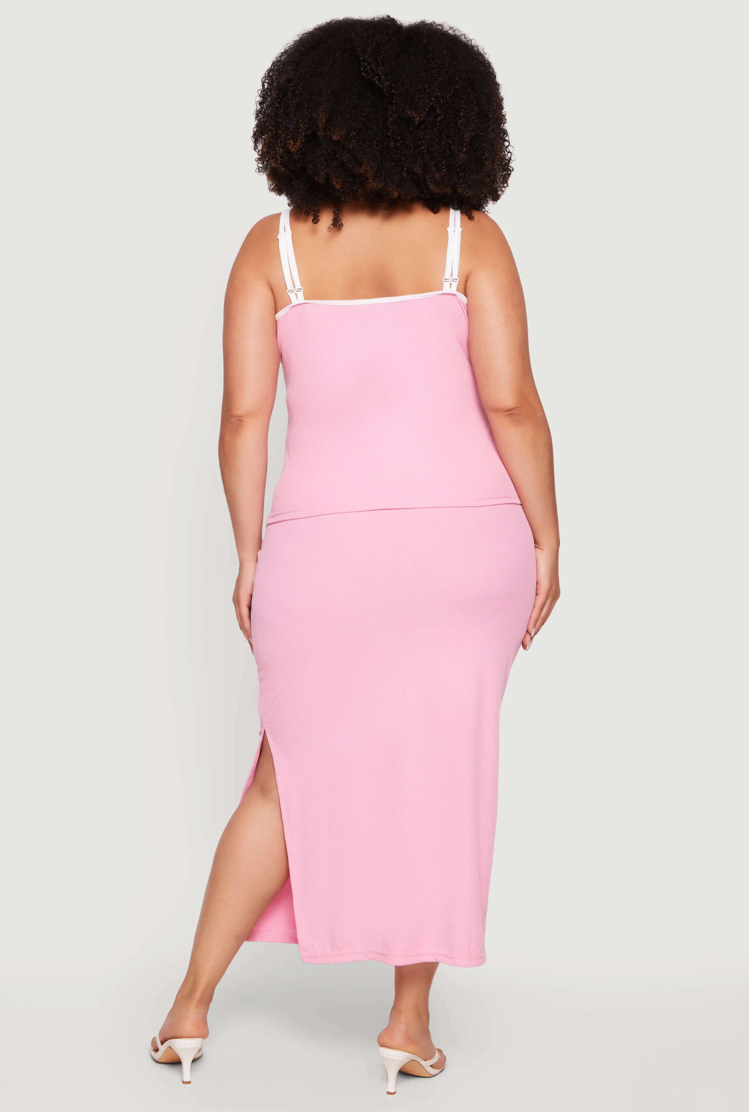 Plus Size Double Strap Cami and Side Slit Skirt Set sold by Rainbow product image thumbnail 3