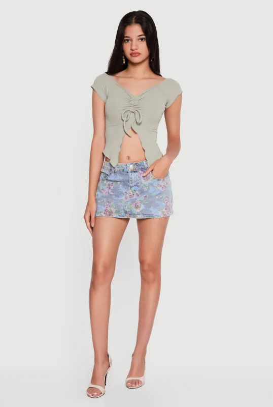 Slit Front Off The Shoulder Top made by Rainbow