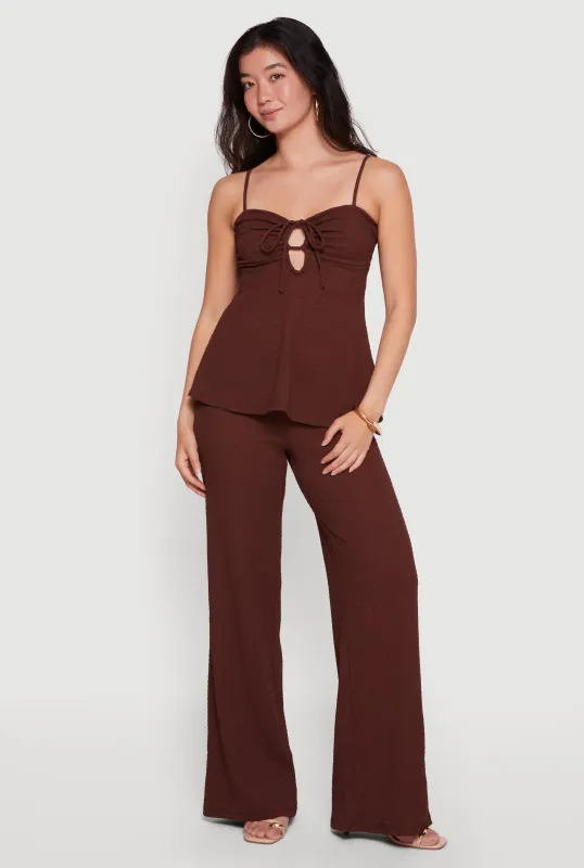 Sleeveless Open Tie Back Wide Leg Jumpsuit made by Madden Girl