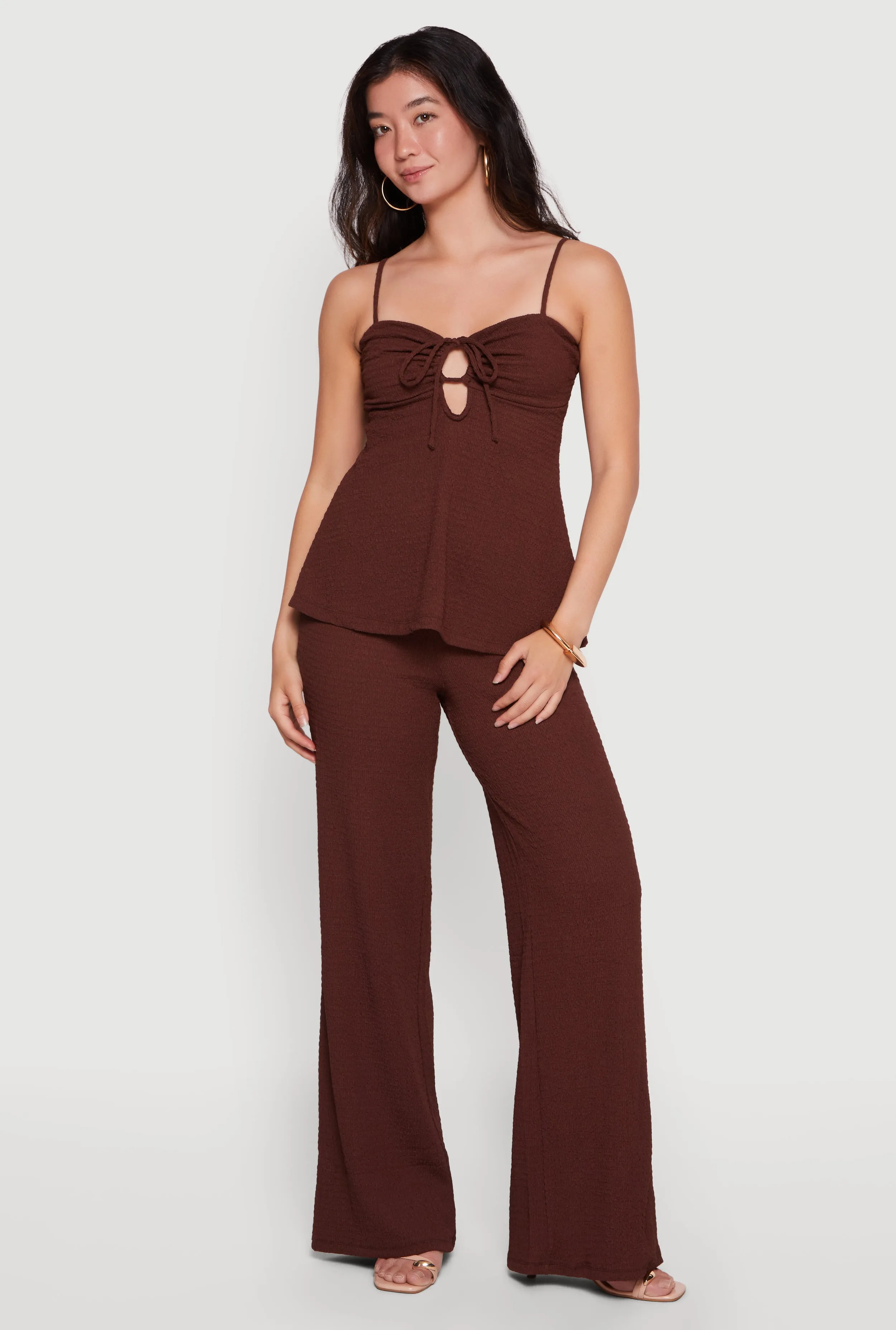 Sleeveless Open Tie Back Wide Leg Jumpsuit sold by Rainbow