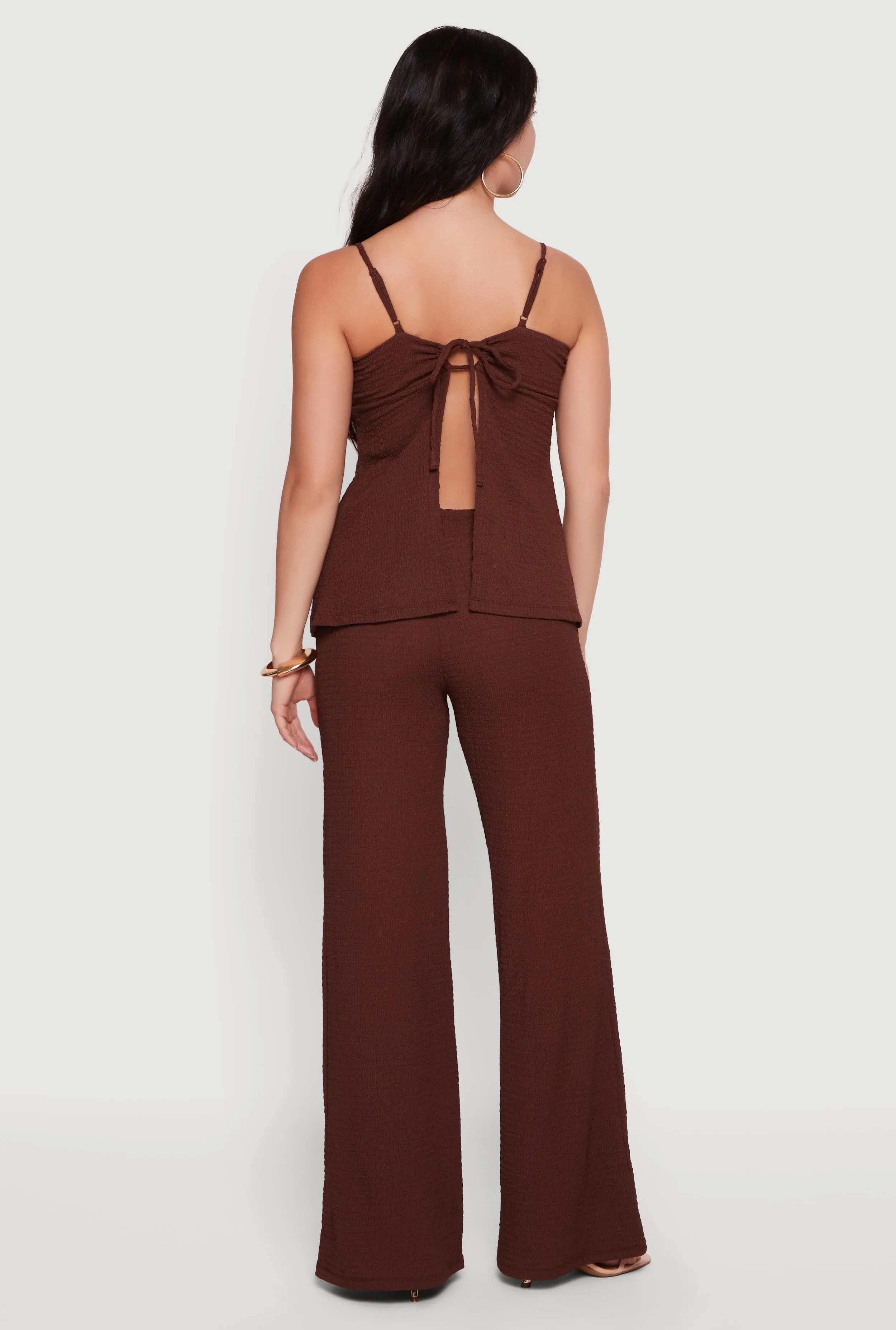 Sleeveless Open Tie Back Wide Leg Jumpsuit sold by Rainbow product image thumbnail 3