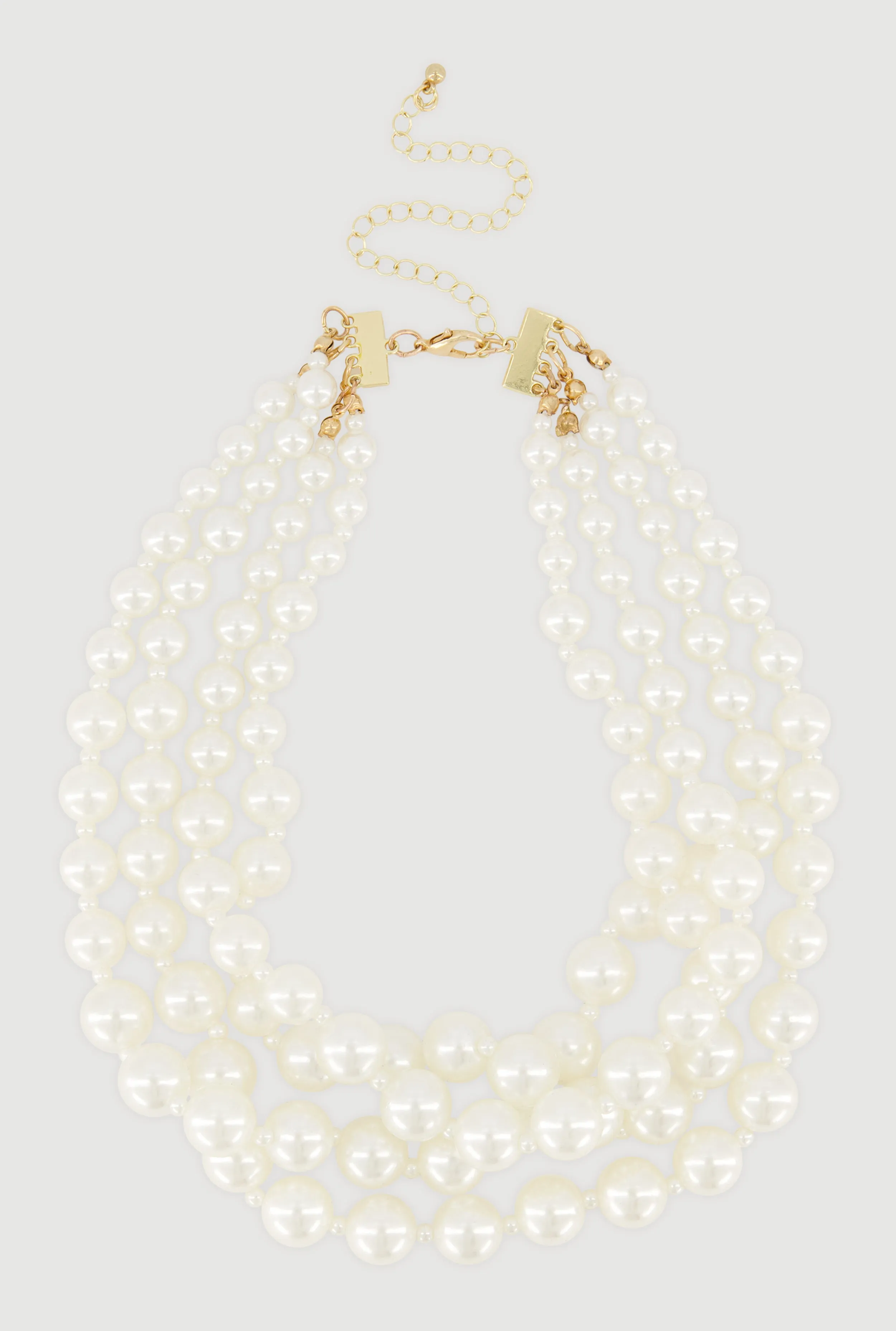 Faux Pearl Layered Necklace and Drop Earrings with Bracelets sold by Rainbow product image thumbnail 3