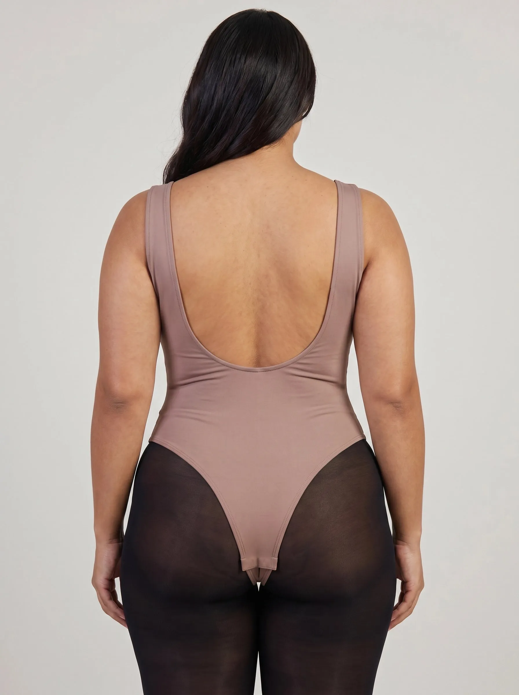 Plus Size V Neck Side Ruched Thong Bodysuit sold by Rainbow product image thumbnail 5