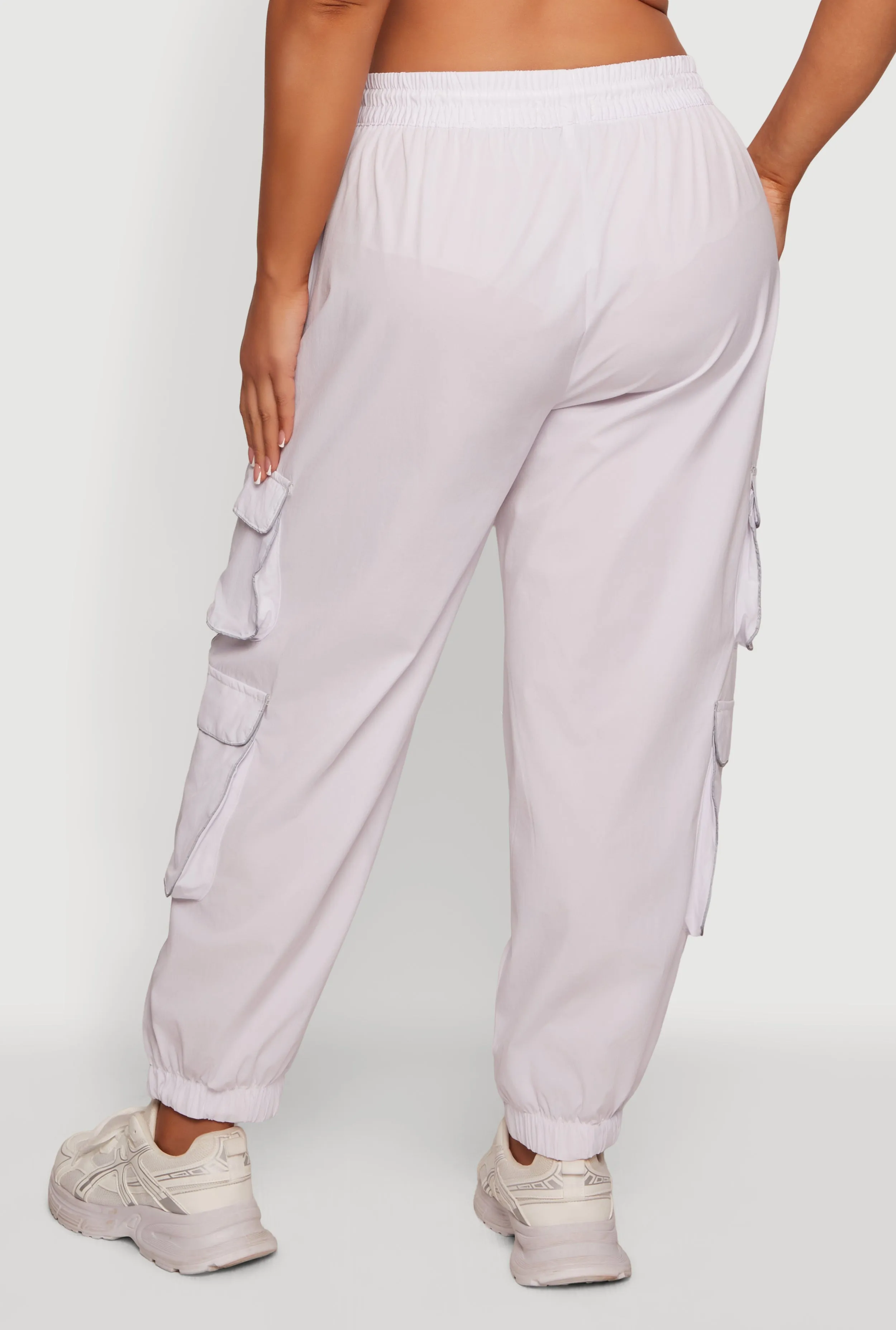 Plus Size Contrast Piping Trim Cargo Pocket Joggers sold by Rainbow product image thumbnail 5