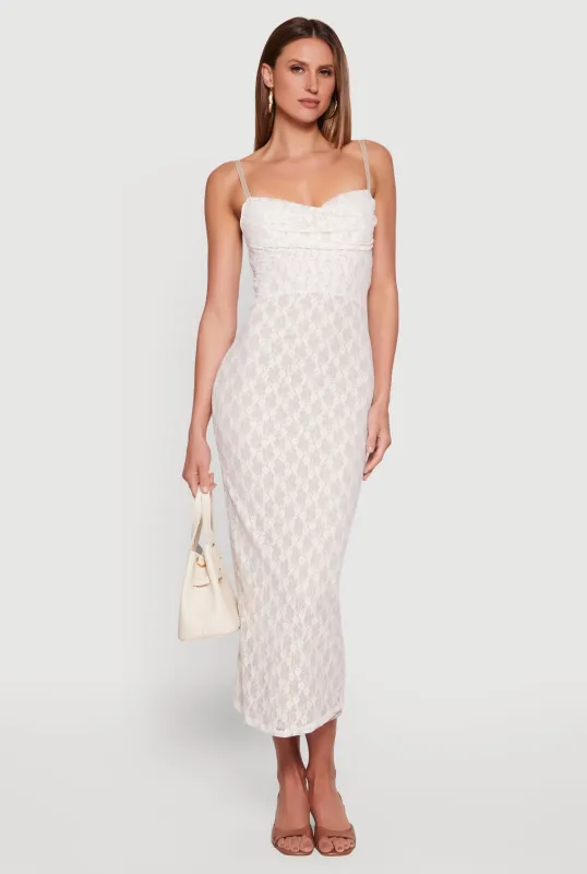 Lace Cowl Neck Sweetheart Neckline Keyhole Back Dress made by Almost Famous