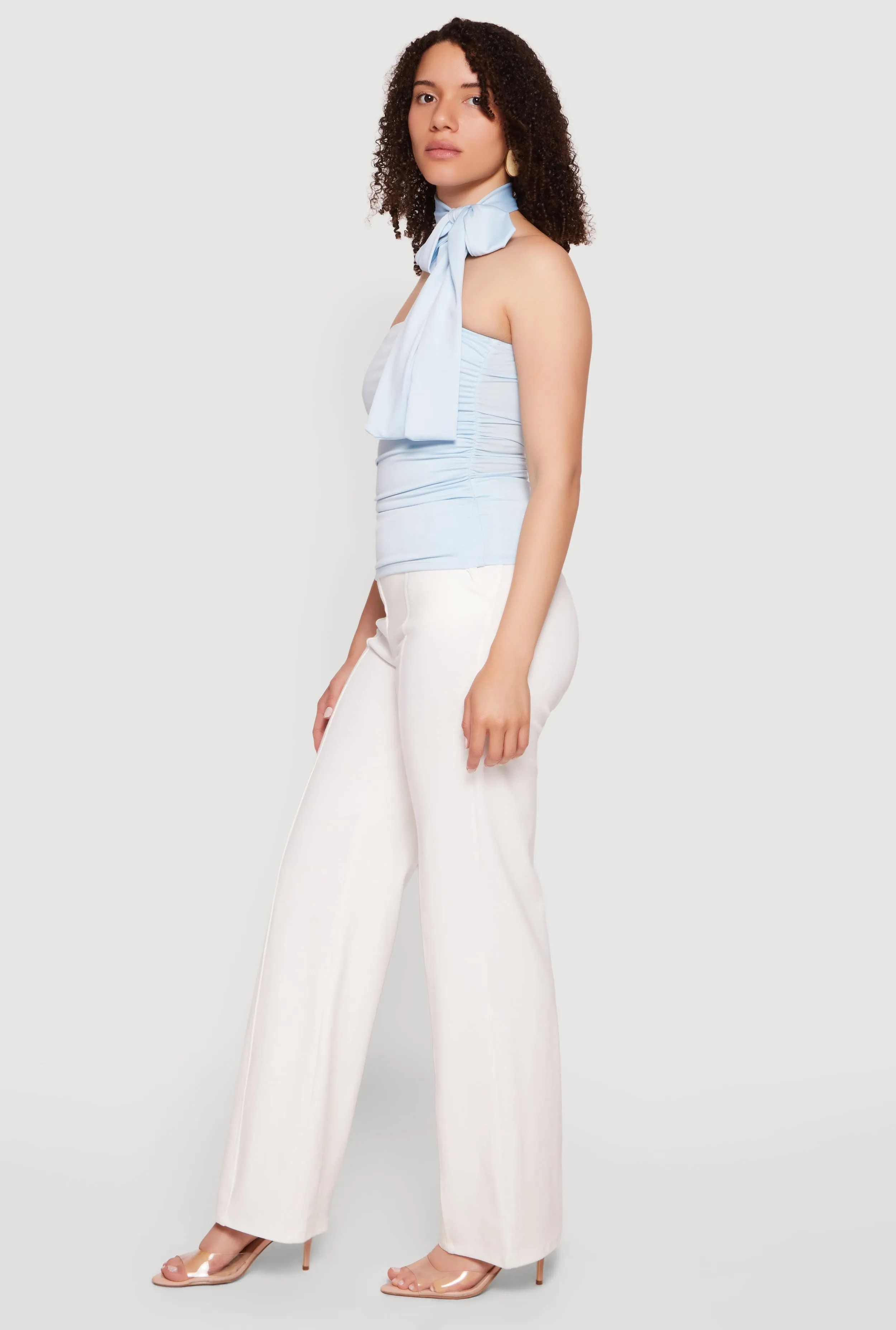 Side Ruched Tube Top with Scarf sold by Rainbow product image thumbnail 3