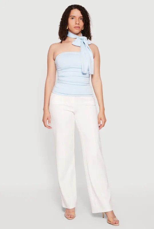 Side Ruched Tube Top with Scarf made by iris