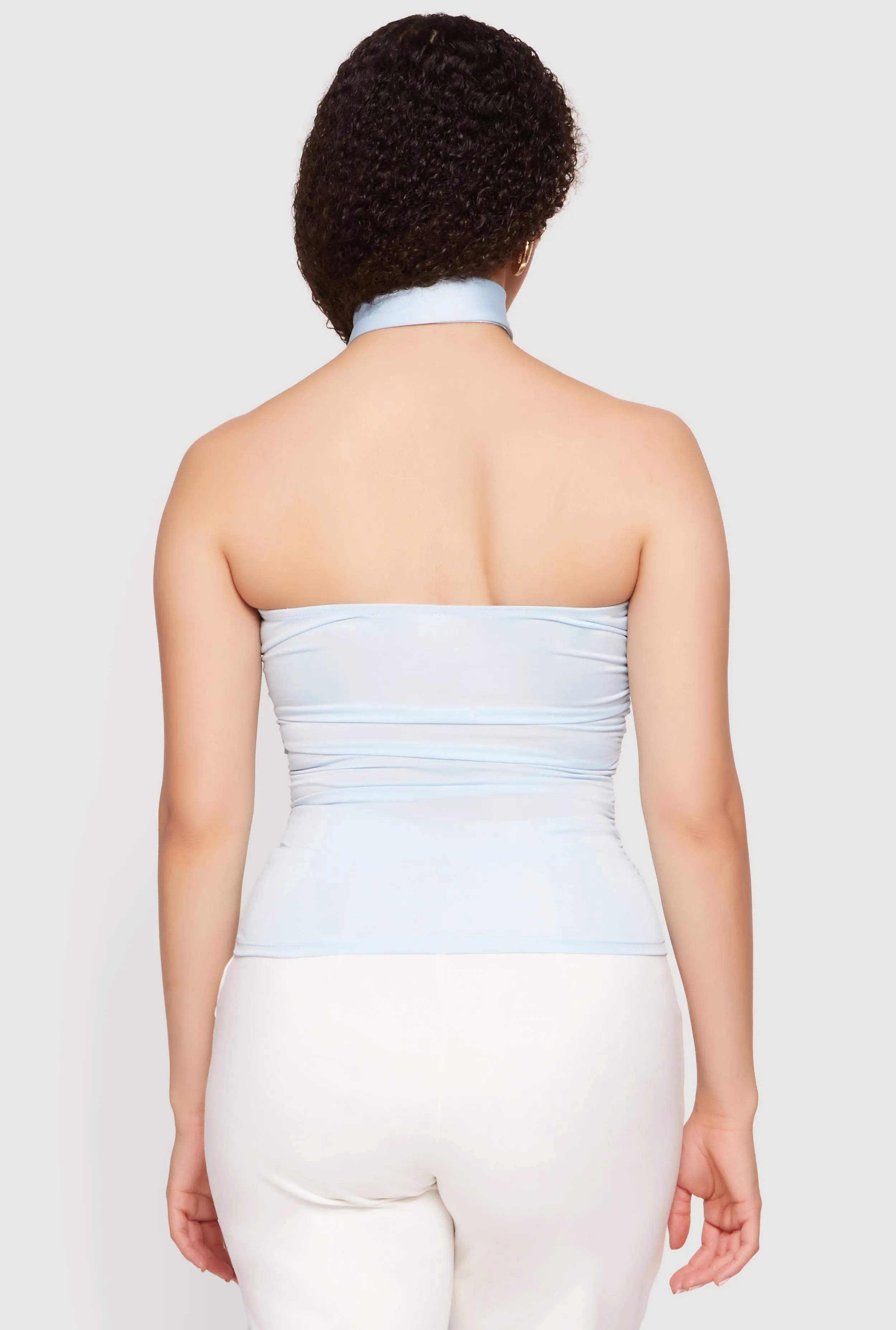 Side Ruched Tube Top with Scarf sold by Rainbow product image thumbnail 5