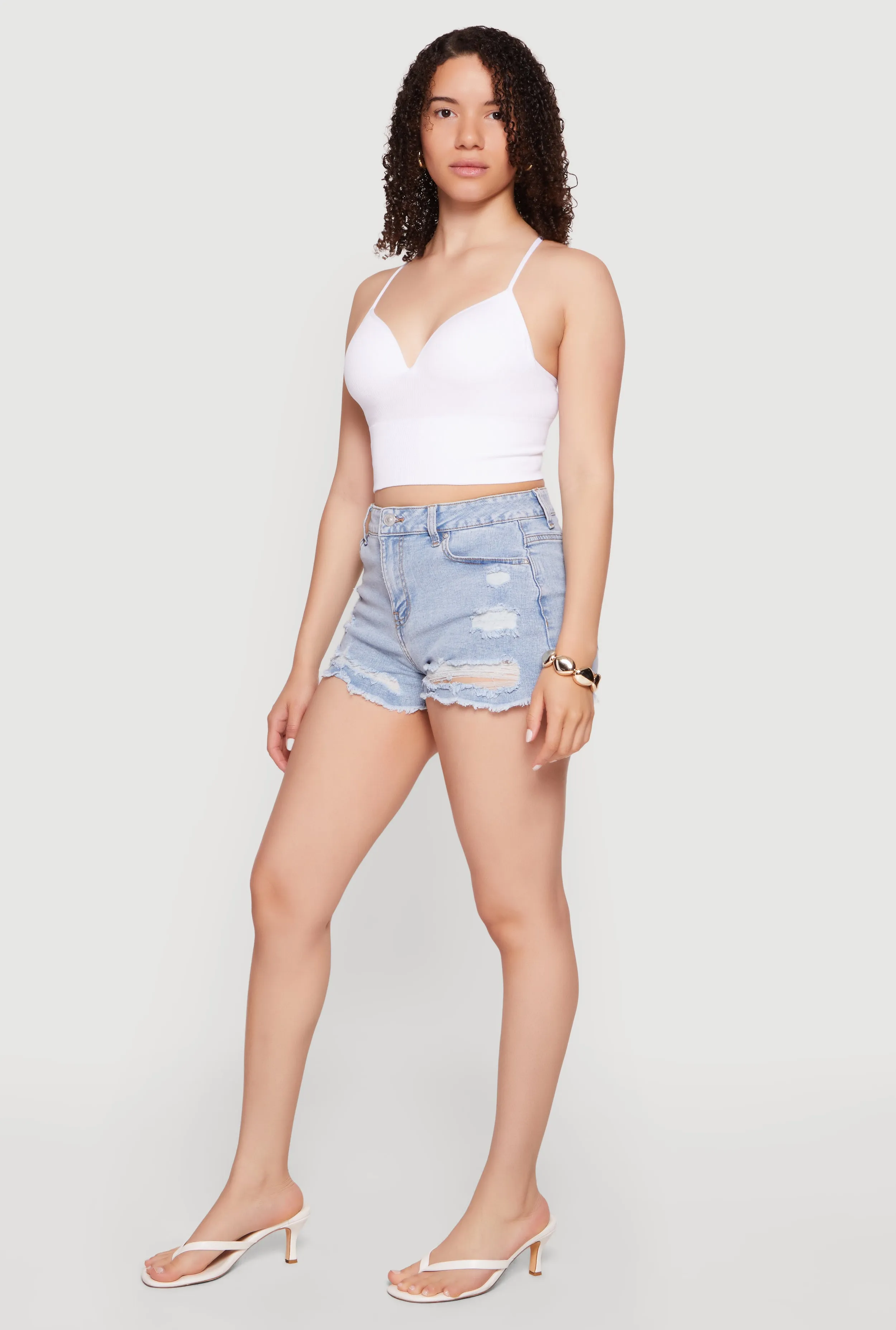 Mesh Shelf Bra Detail Cropped Cami sold by Rainbow product image thumbnail 3