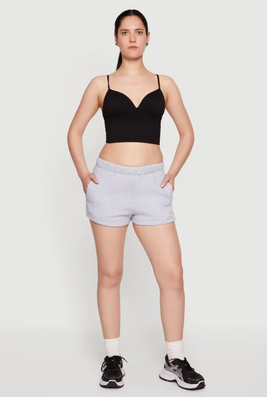 Mesh Shelf Bra Detail Cropped Cami made by Rainbow