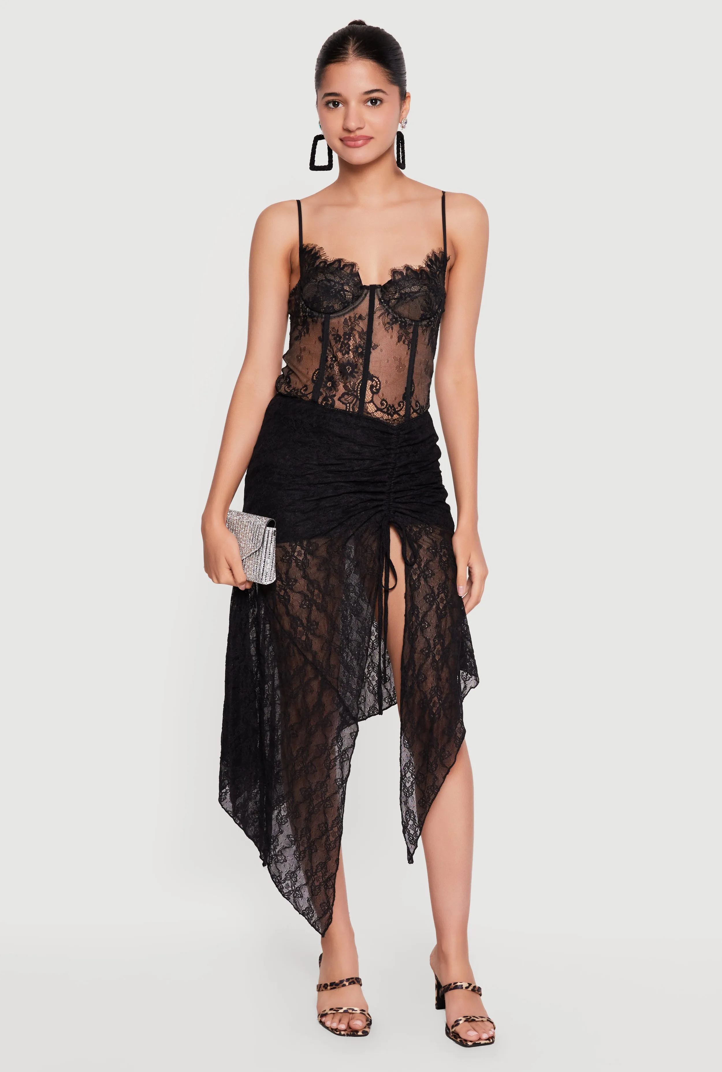Lace Asymmetrical Drawstring Skirt sold by Rainbow product image thumbnail 2