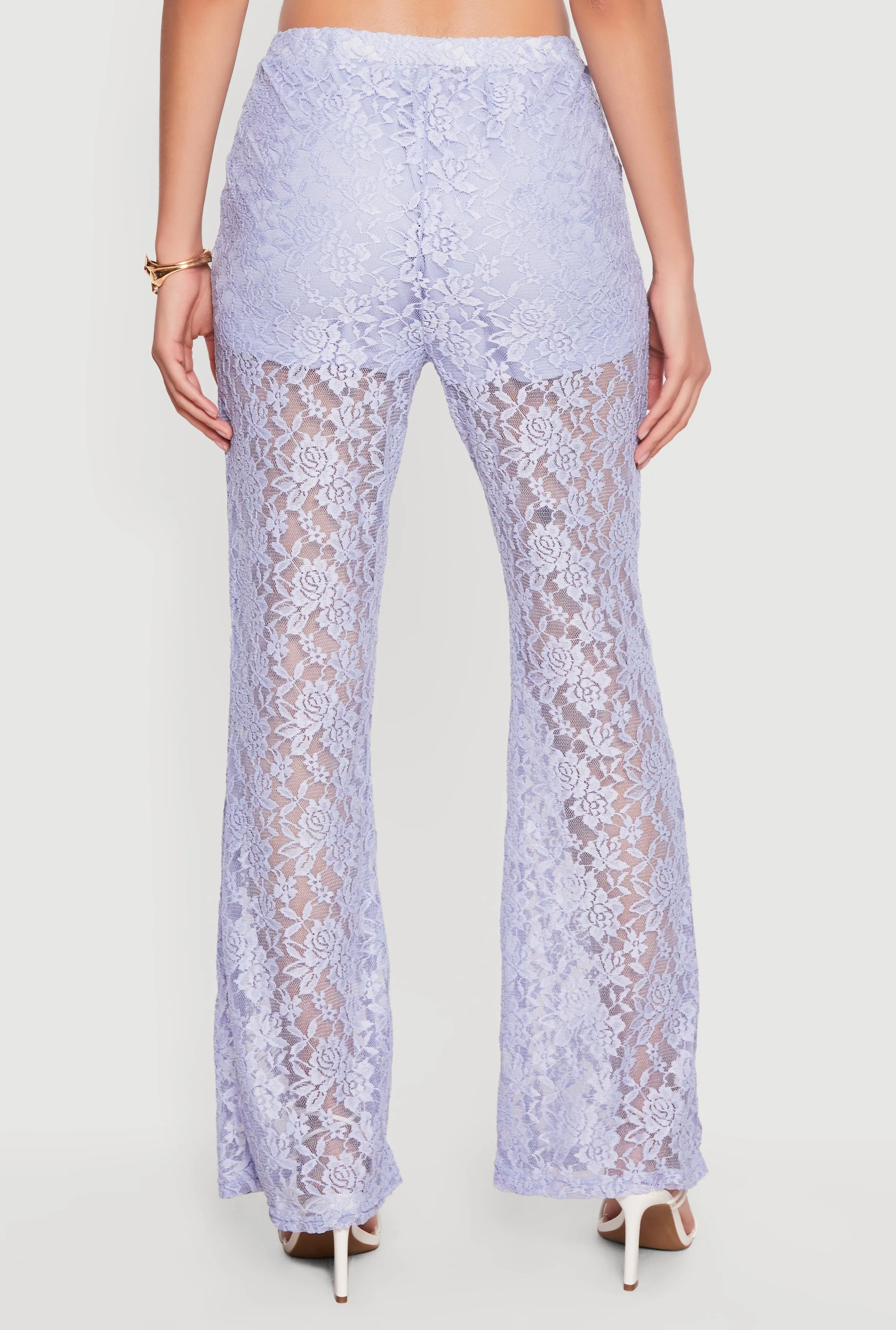 Floral Lace Flare Leg Casual Pants sold by Rainbow product image thumbnail 5