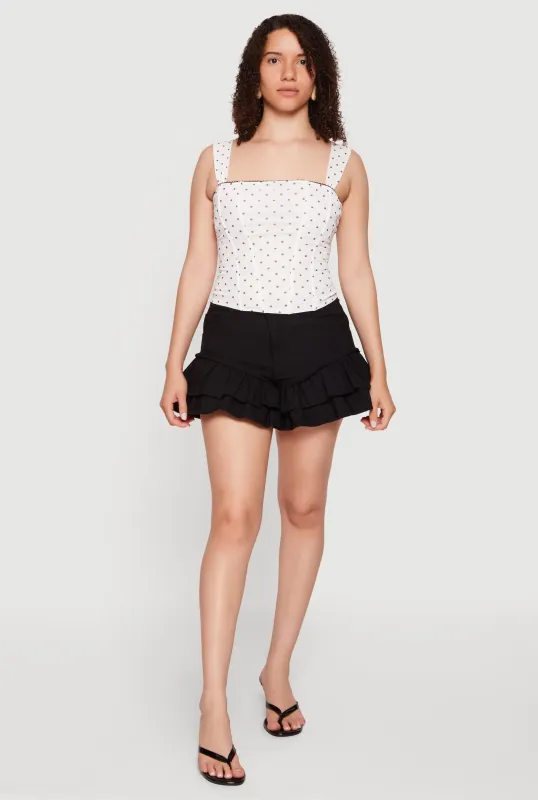 High Waisted Ruffle Tiered Shorts made by Rainbow