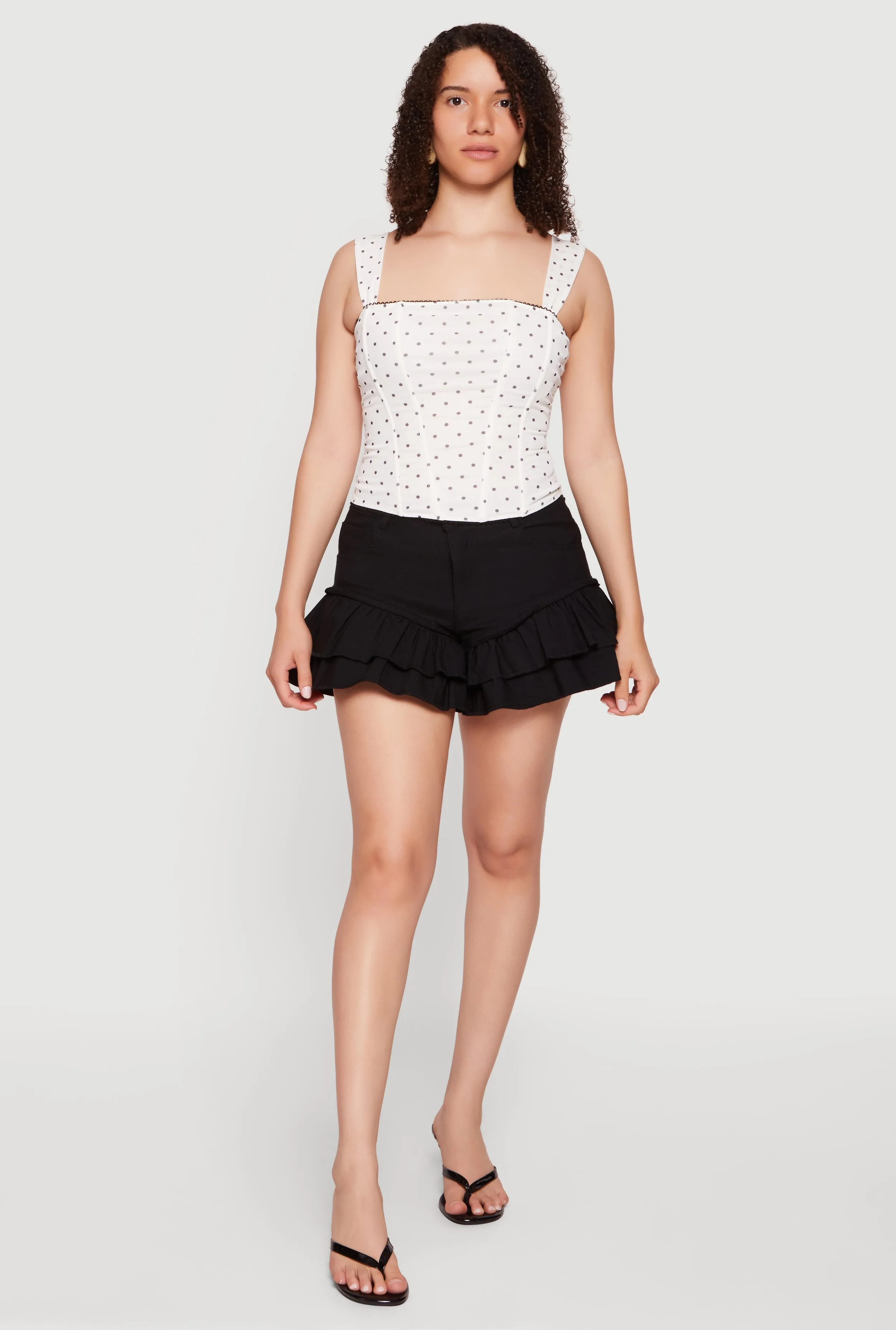 High Waisted Ruffle Tiered Shorts sold by Rainbow