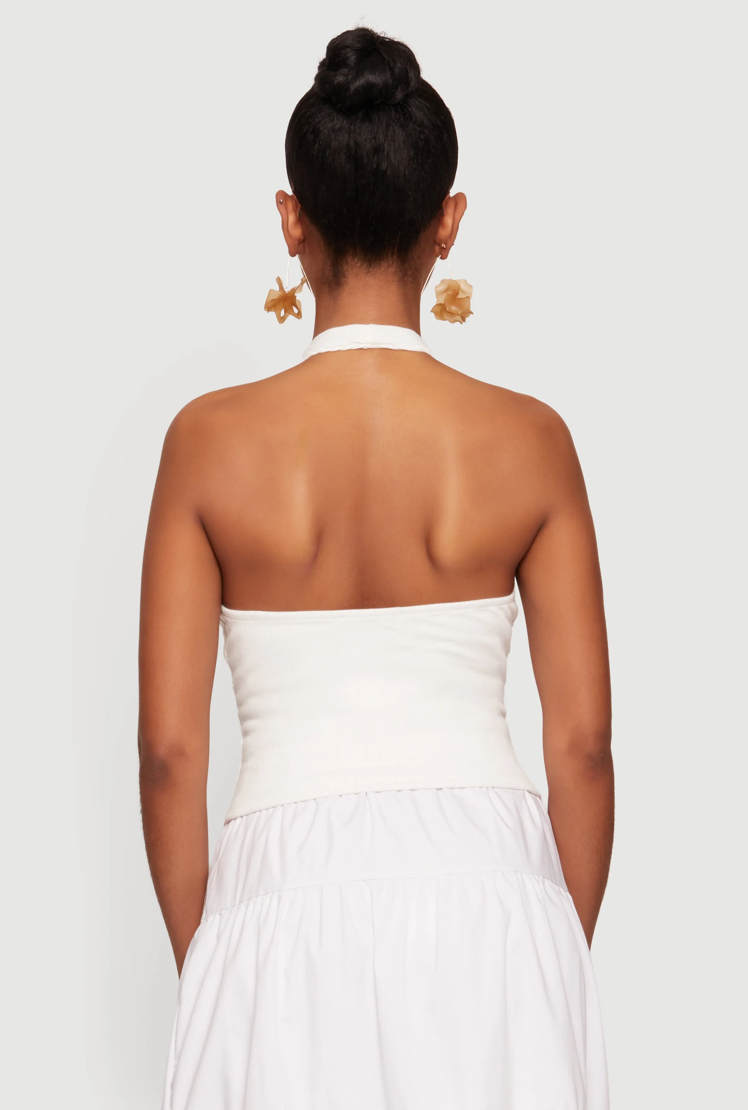 Ribbed Knit Open Back Halter Top sold by Rainbow product image thumbnail 5