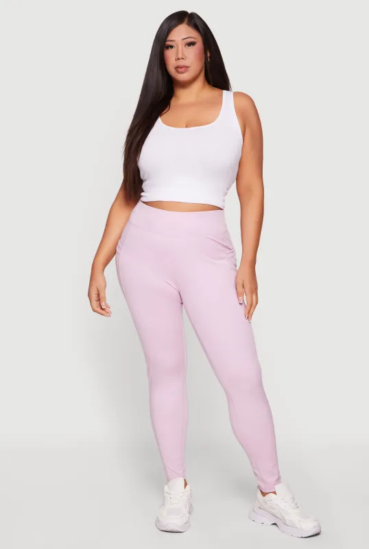 Plus Size High Waist Leggings with Cell Phone Pockets made by Rainbow