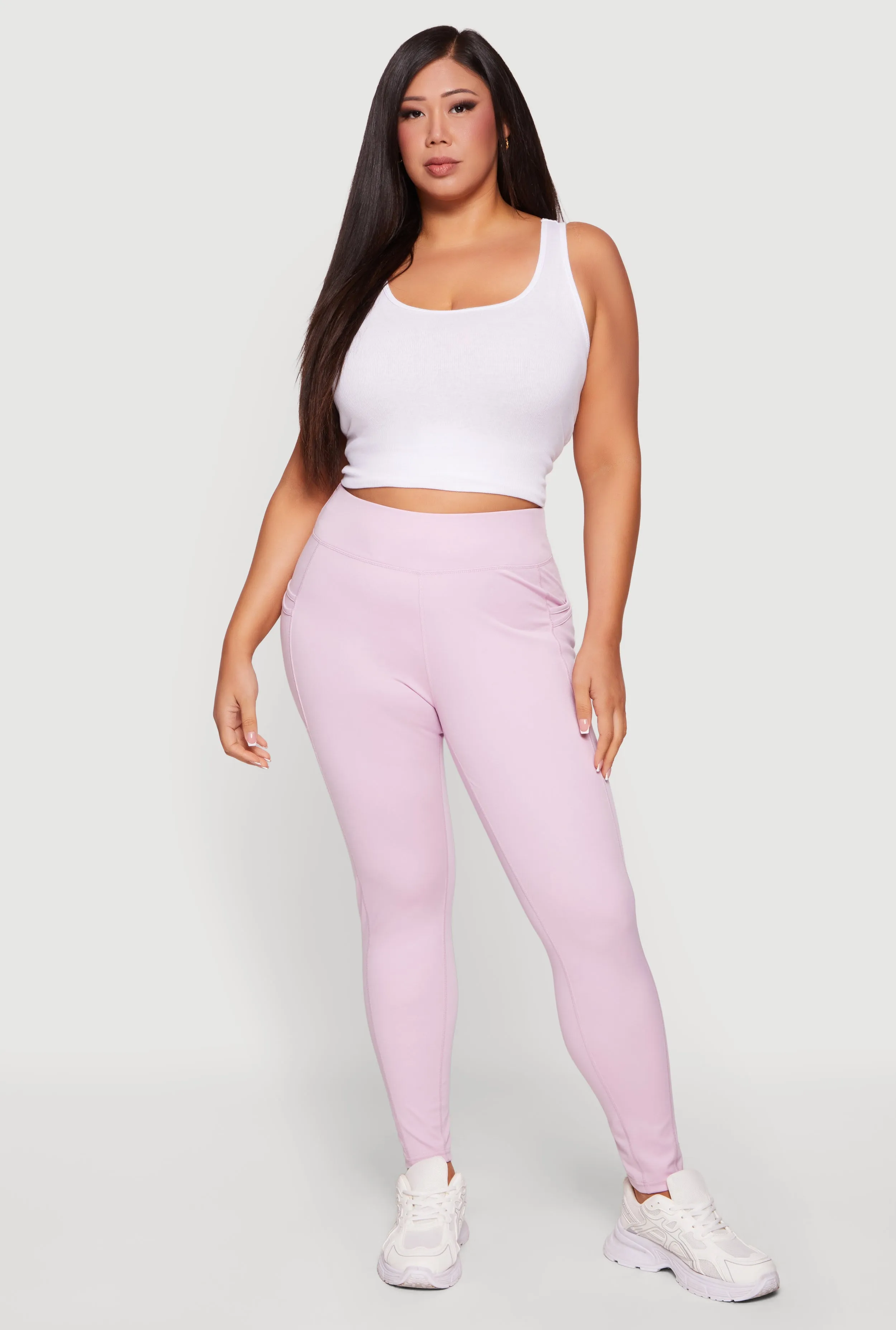Plus Size High Waist Leggings with Cell Phone Pockets sold by Rainbow
