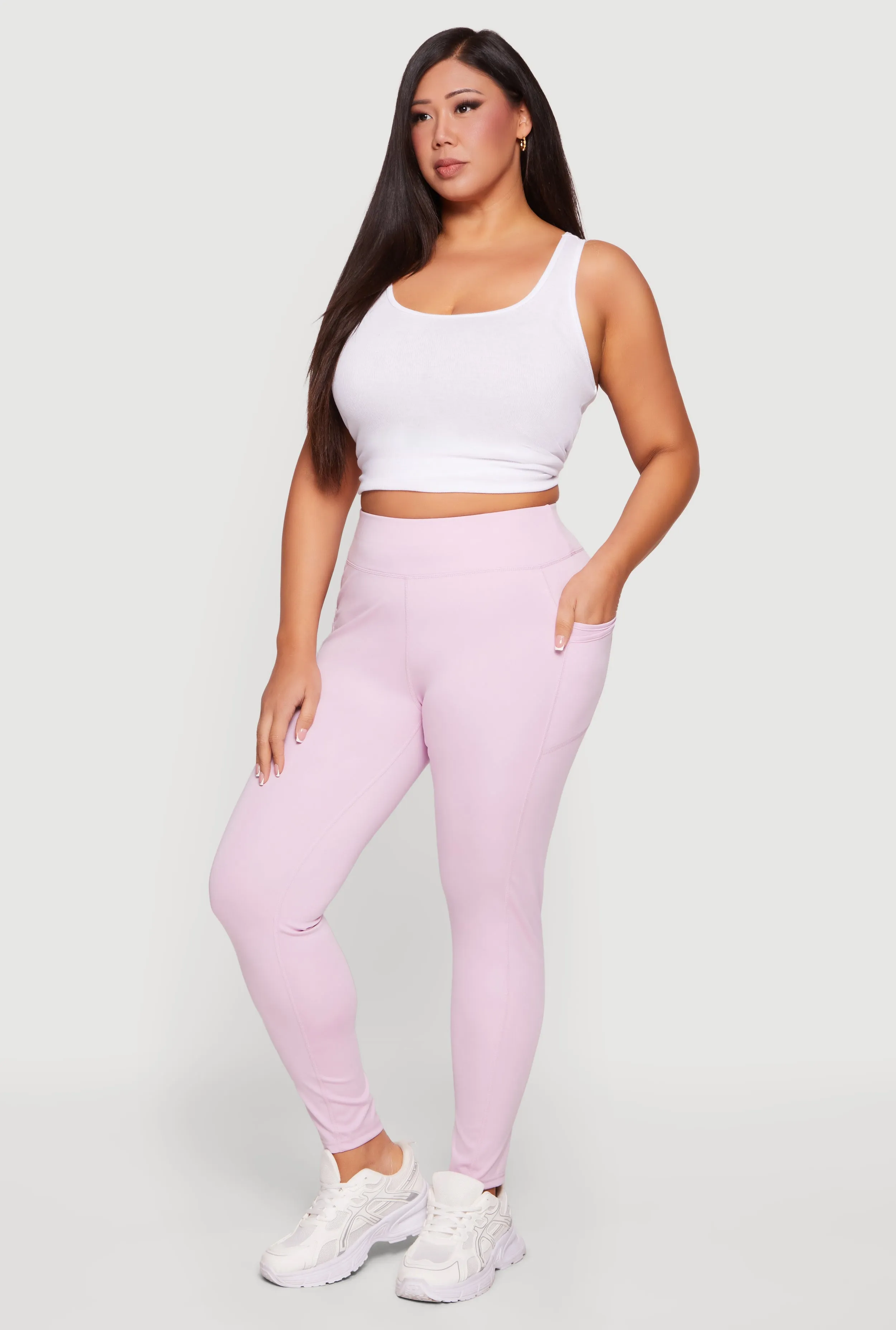 Plus Size High Waist Leggings with Cell Phone Pockets sold by Rainbow product image thumbnail 2